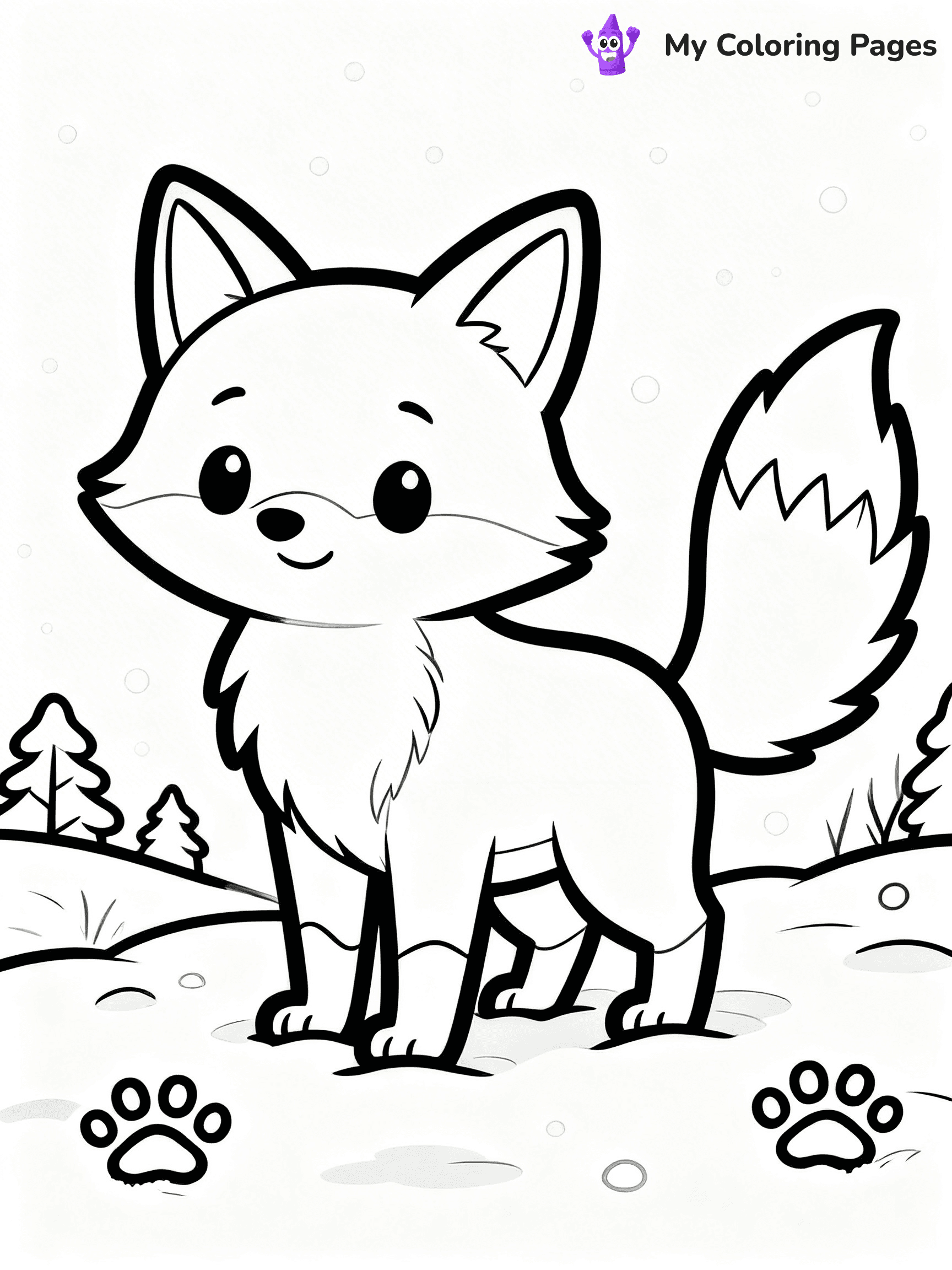 Cute Winter Animal Coloring Pages - 13