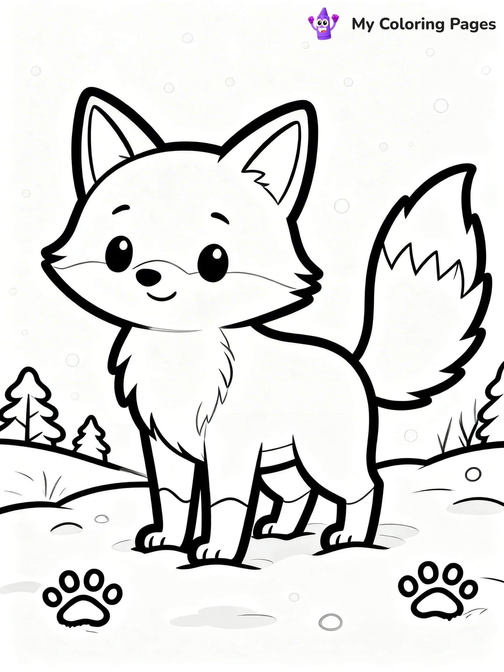 Cute Winter Animal Coloring Pages - 13