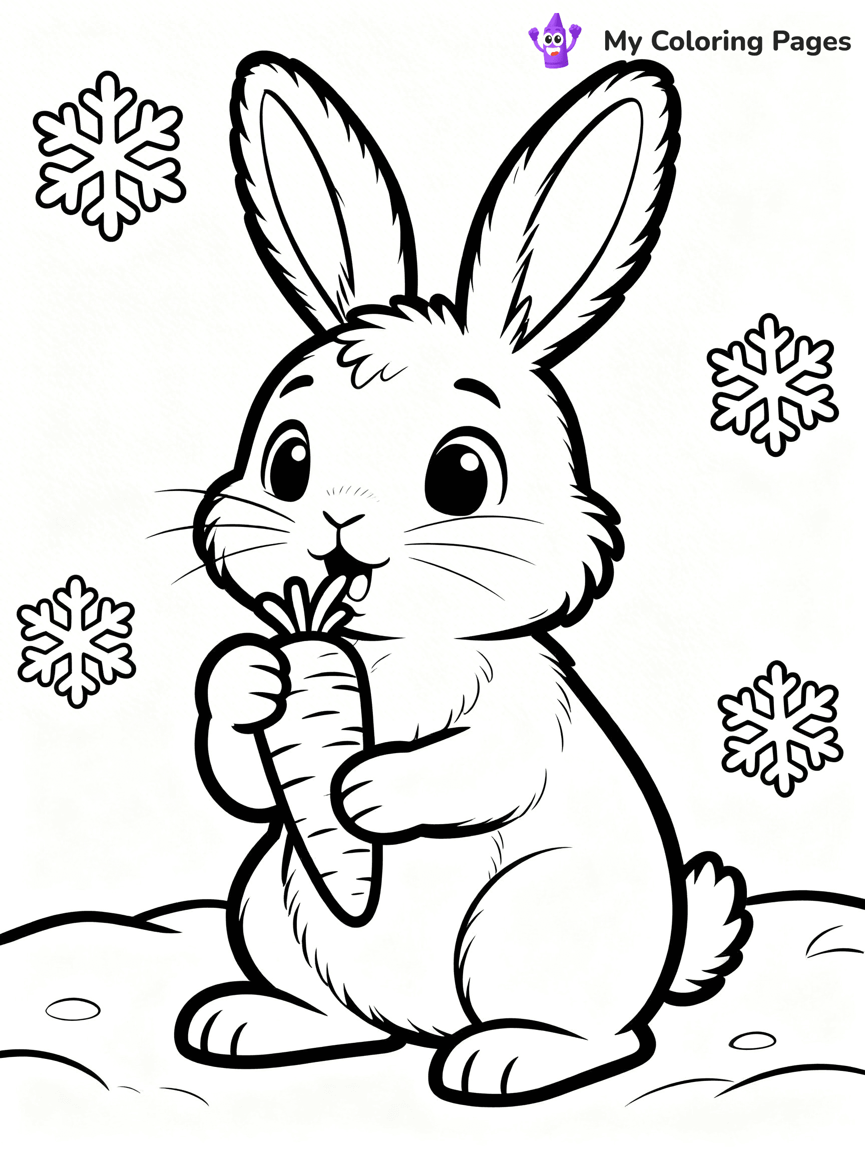 Cute Winter Animal Coloring Pages - 12