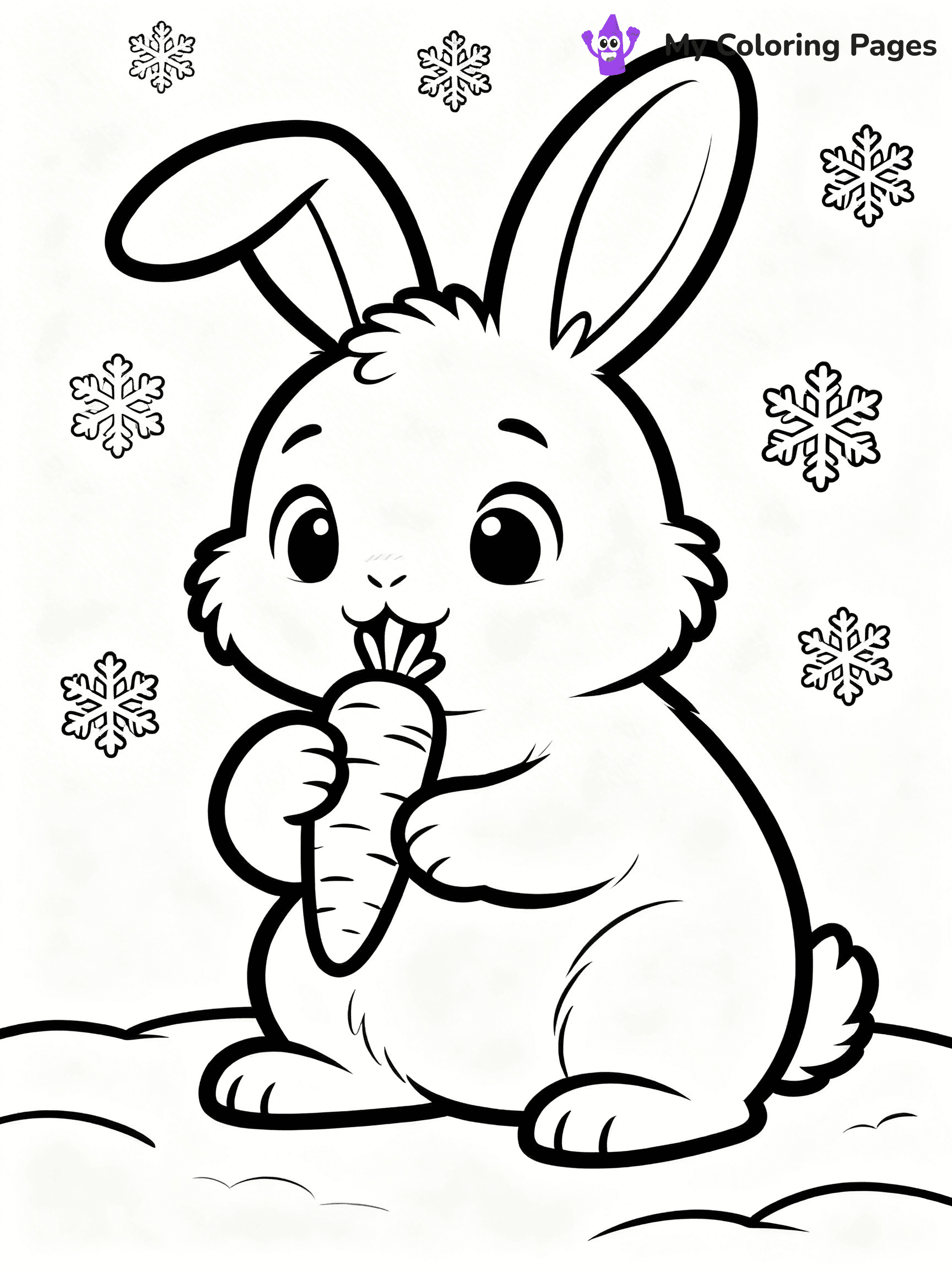 Cute Winter Animal Coloring Pages - 11