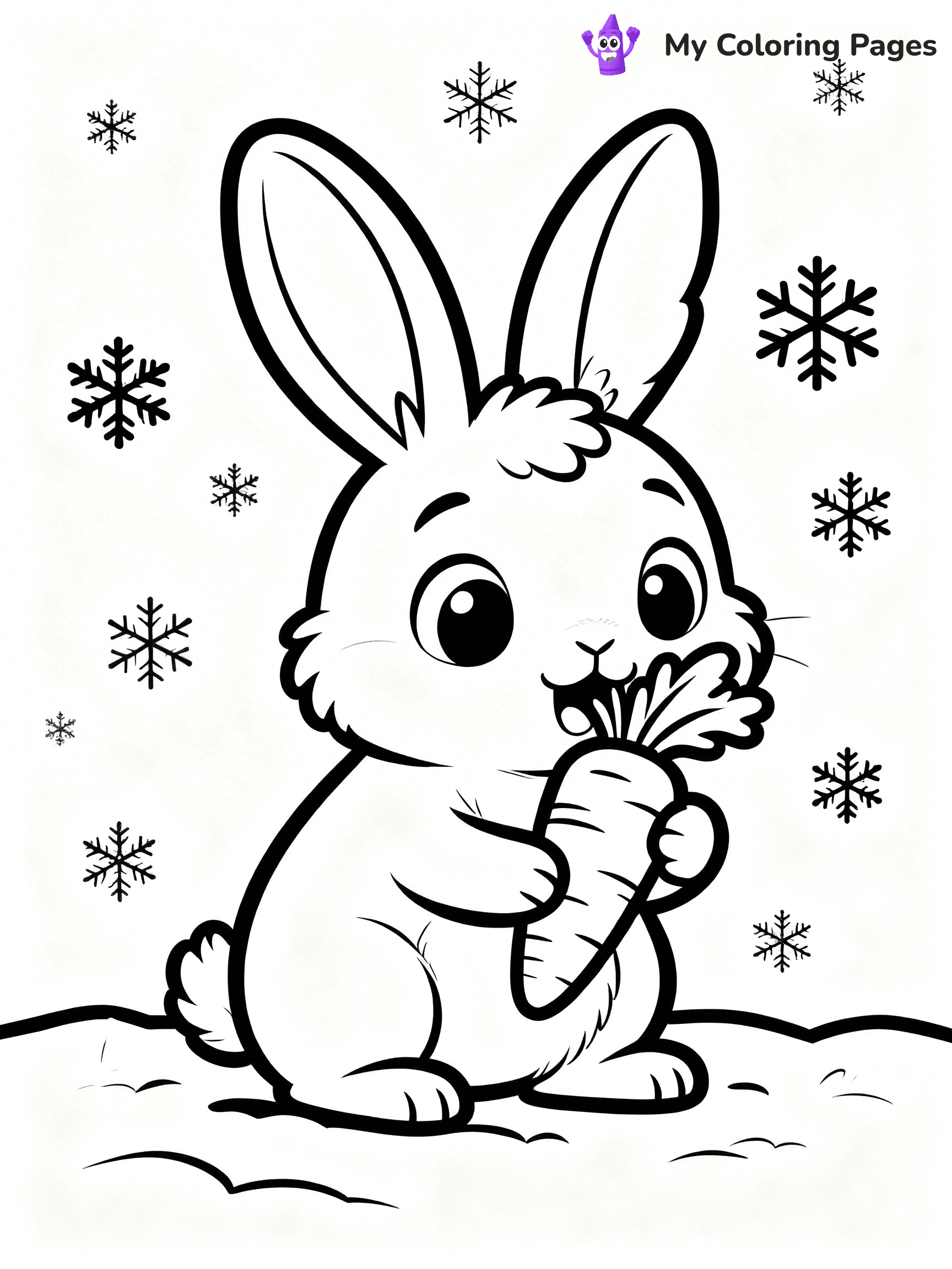 Cute Winter Animal Coloring Pages - 7