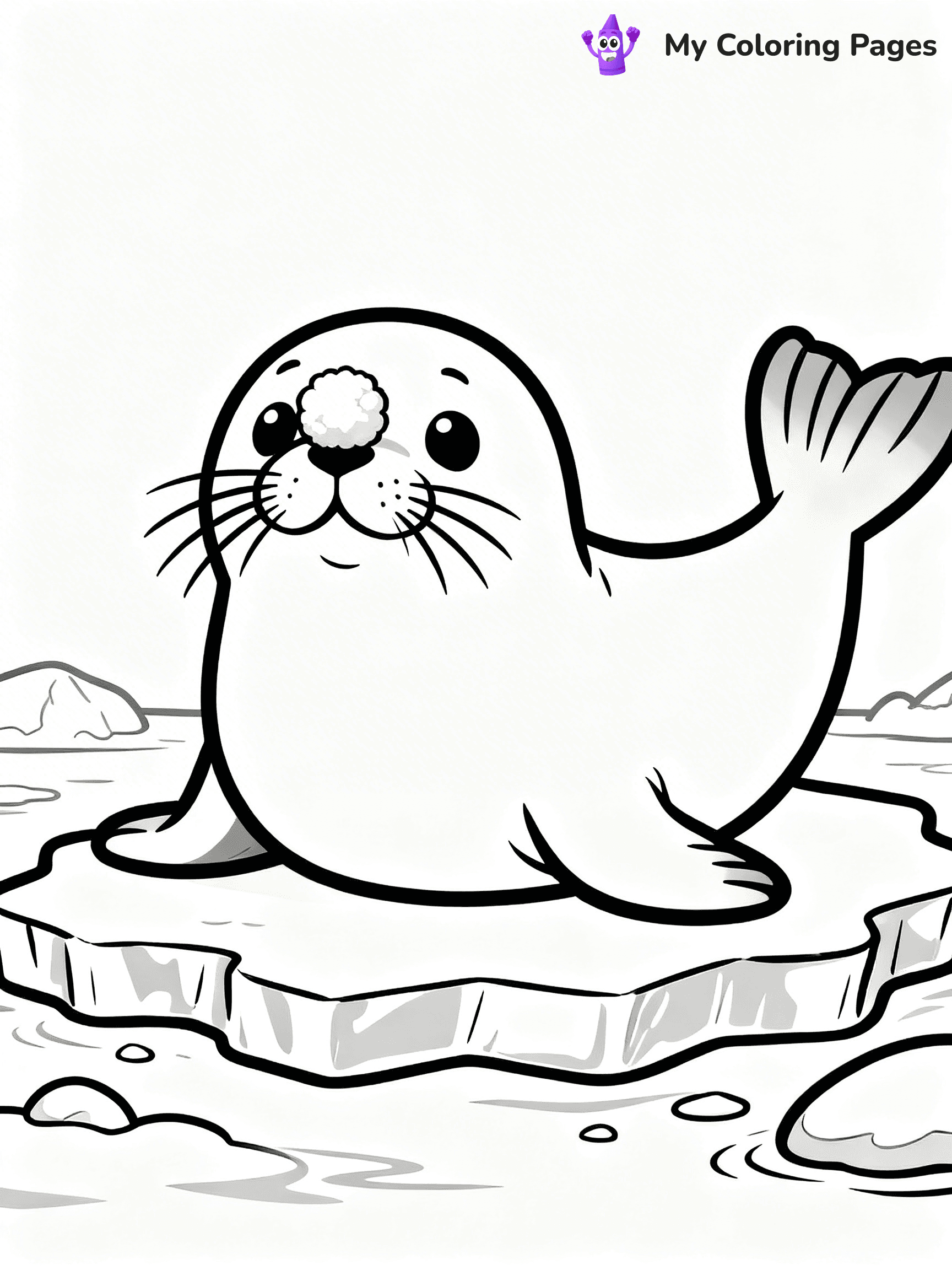 Cute Winter Animal Coloring Pages - 3