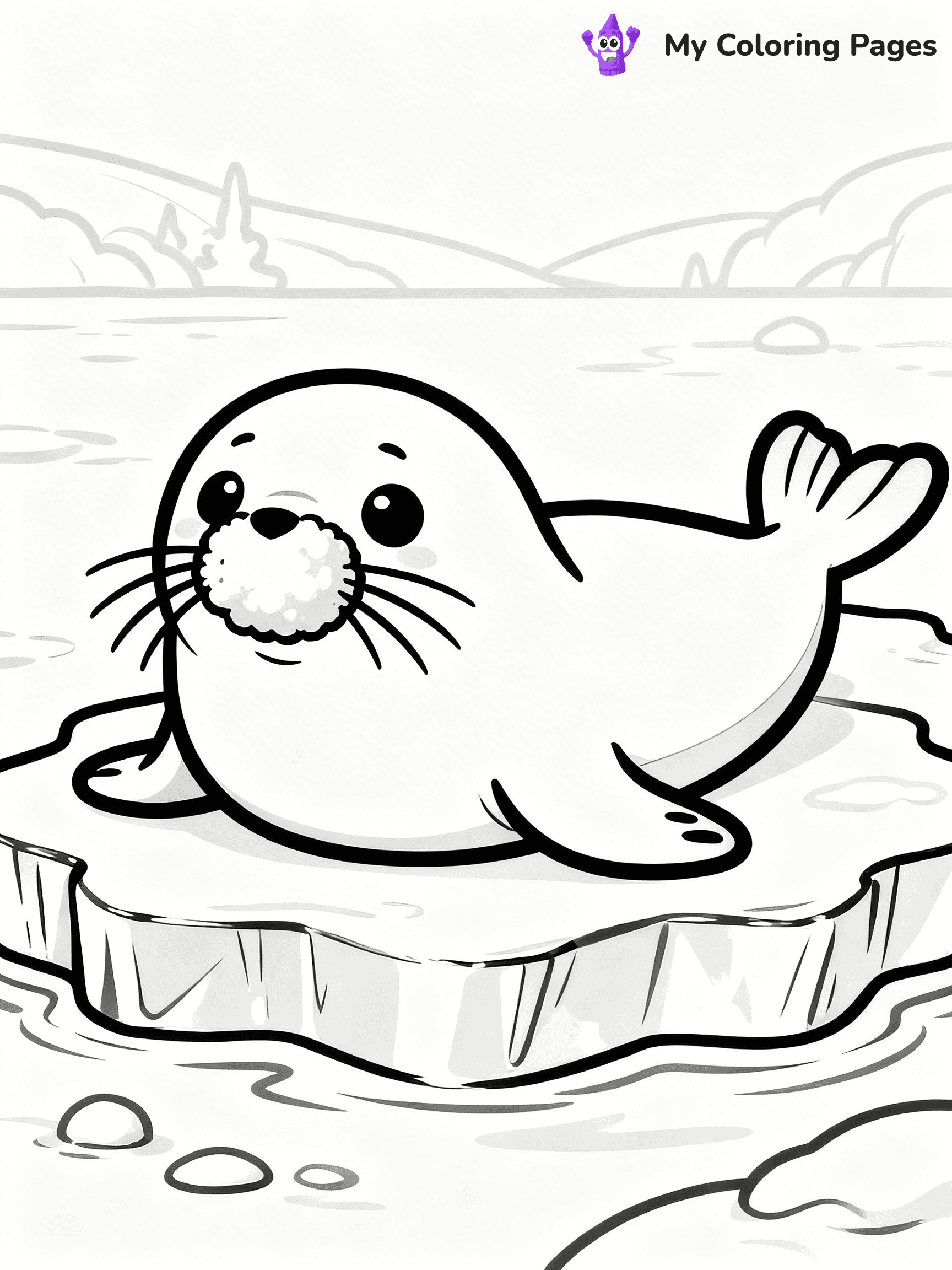 Cute Winter Animal Coloring Pages - 1