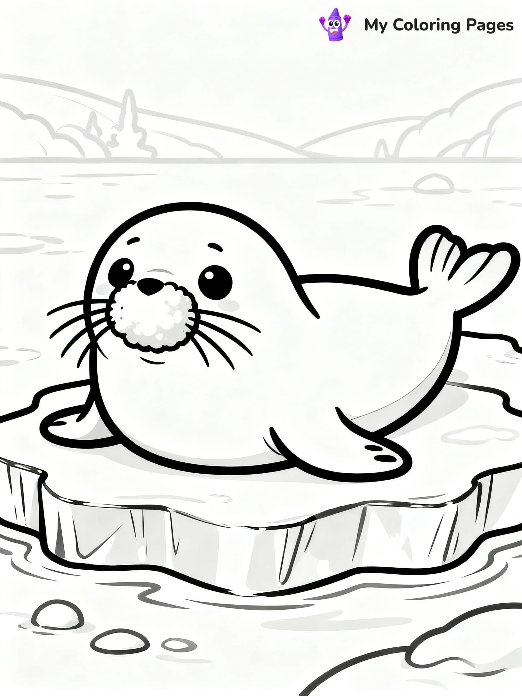 Cute Winter Animal Coloring Pages - 1