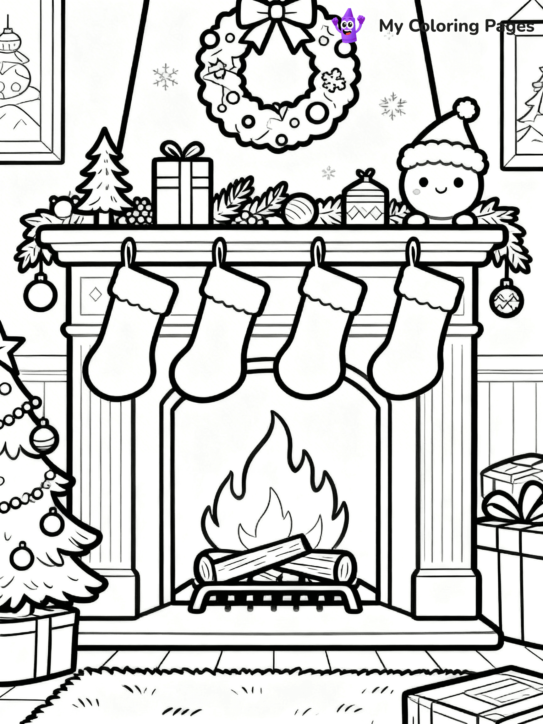 Fireplace Coloring Pages - 29