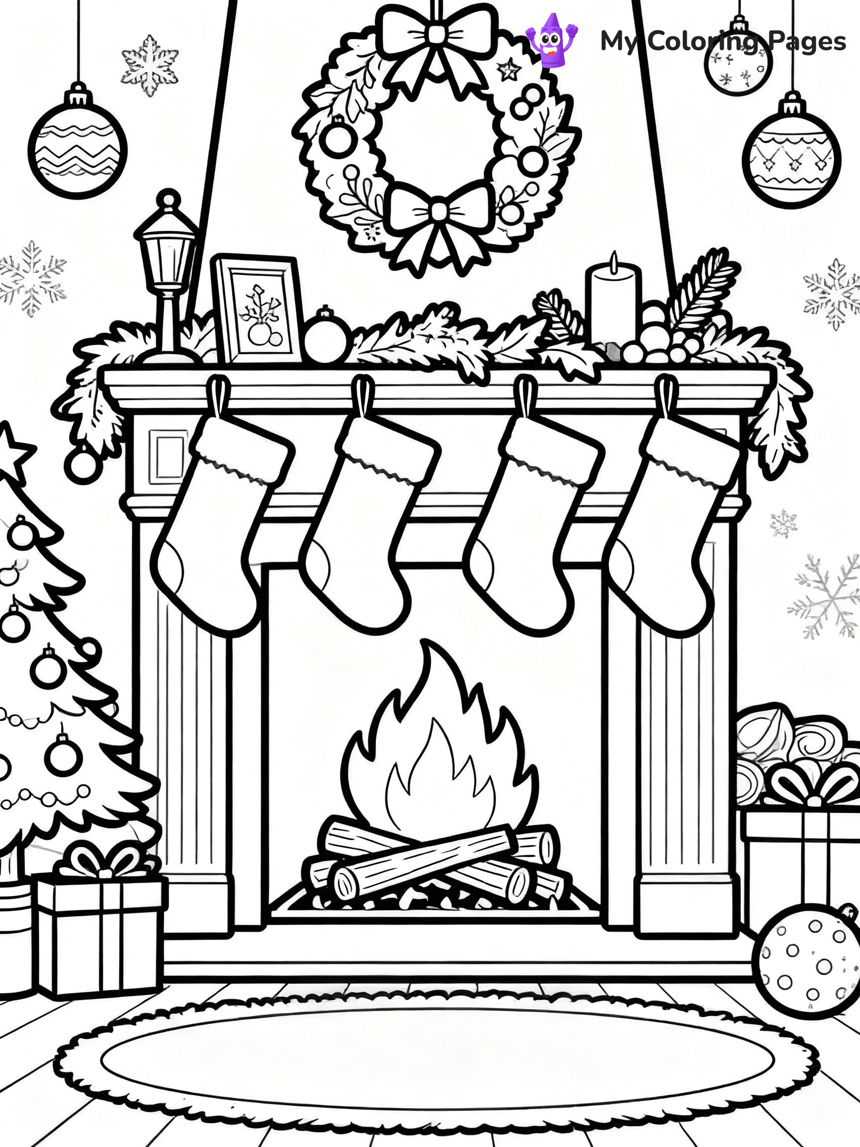 Fireplace Coloring Pages - 25