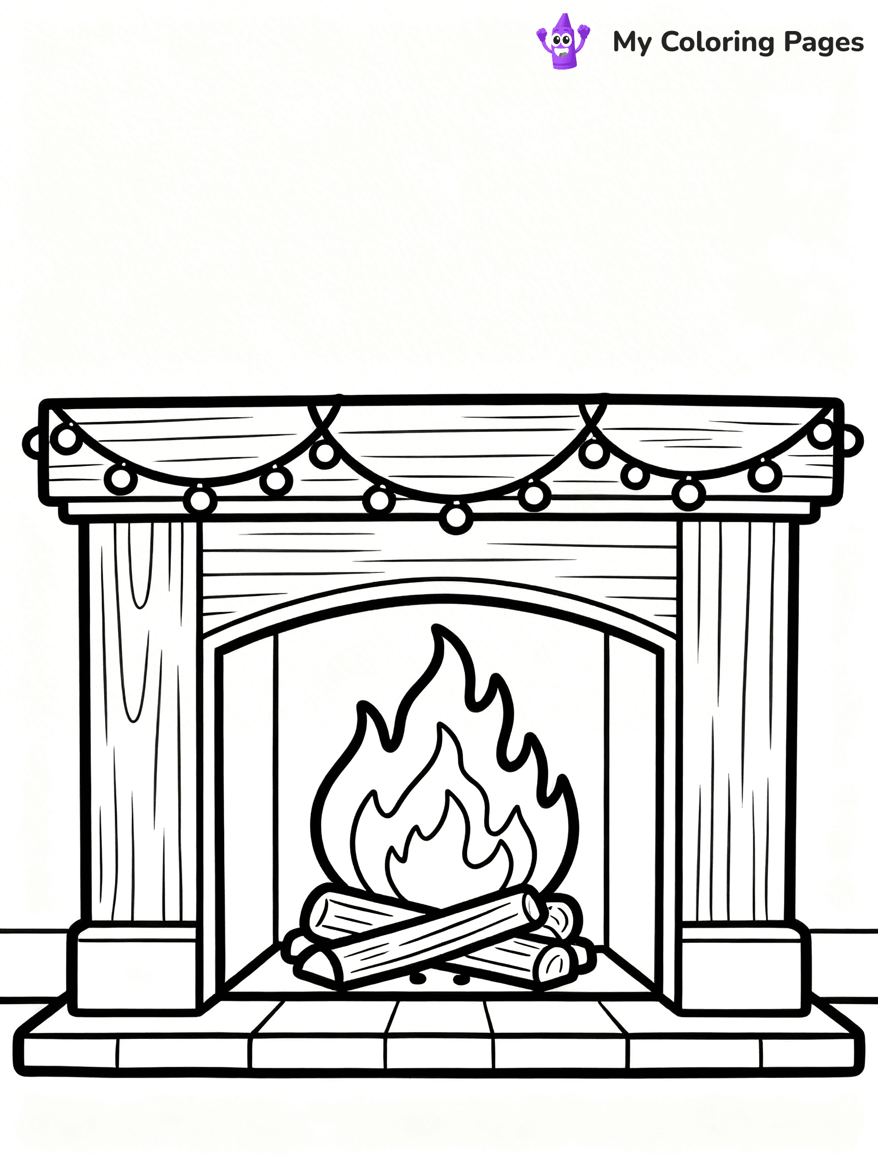 Fireplace Coloring Pages - 18