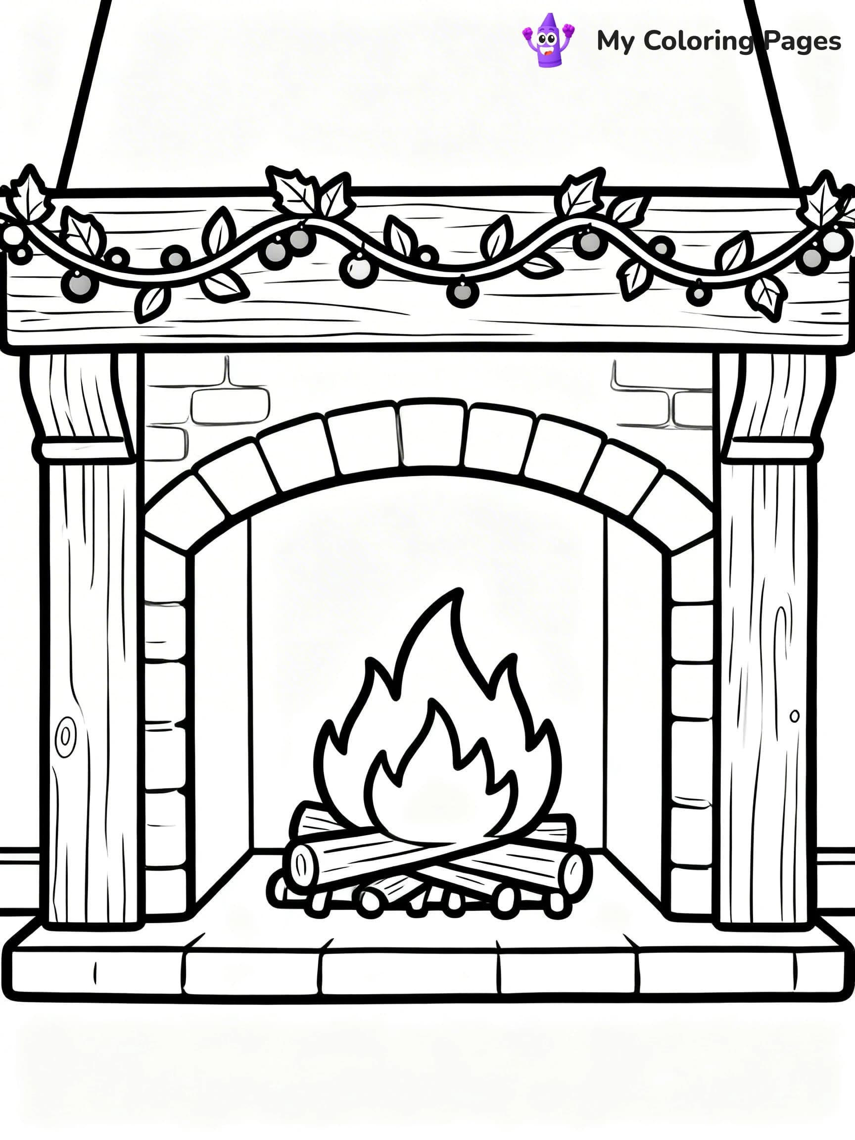 Fireplace Coloring Pages - 16