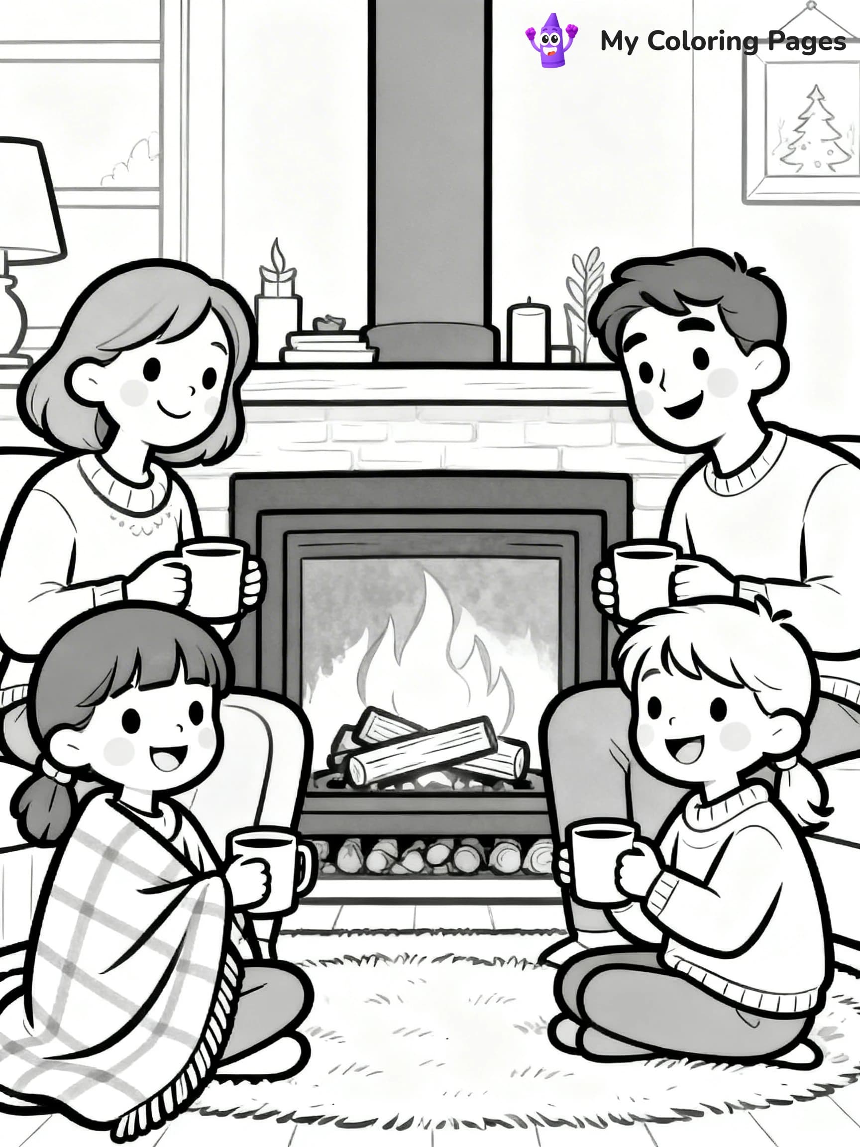 Fireplace Coloring Pages - 6