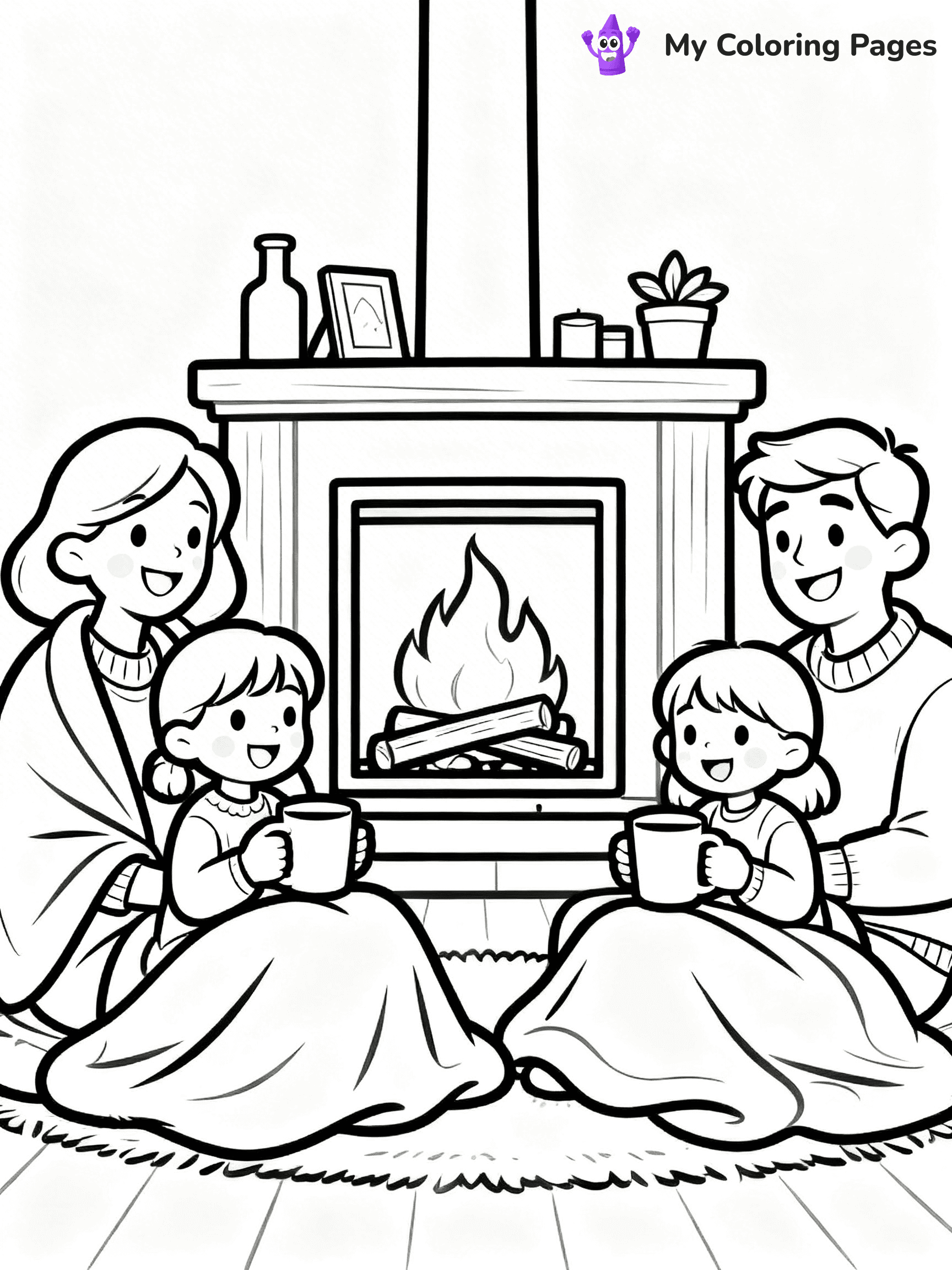 Fireplace Coloring Pages - 3
