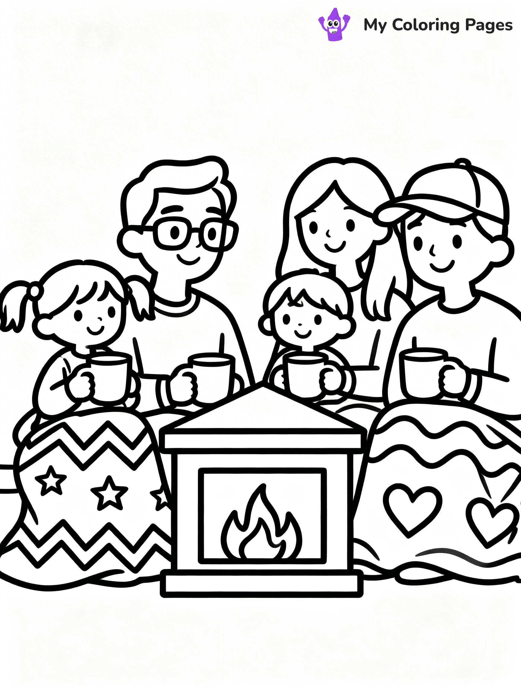 Fireplace Coloring Pages - 2
