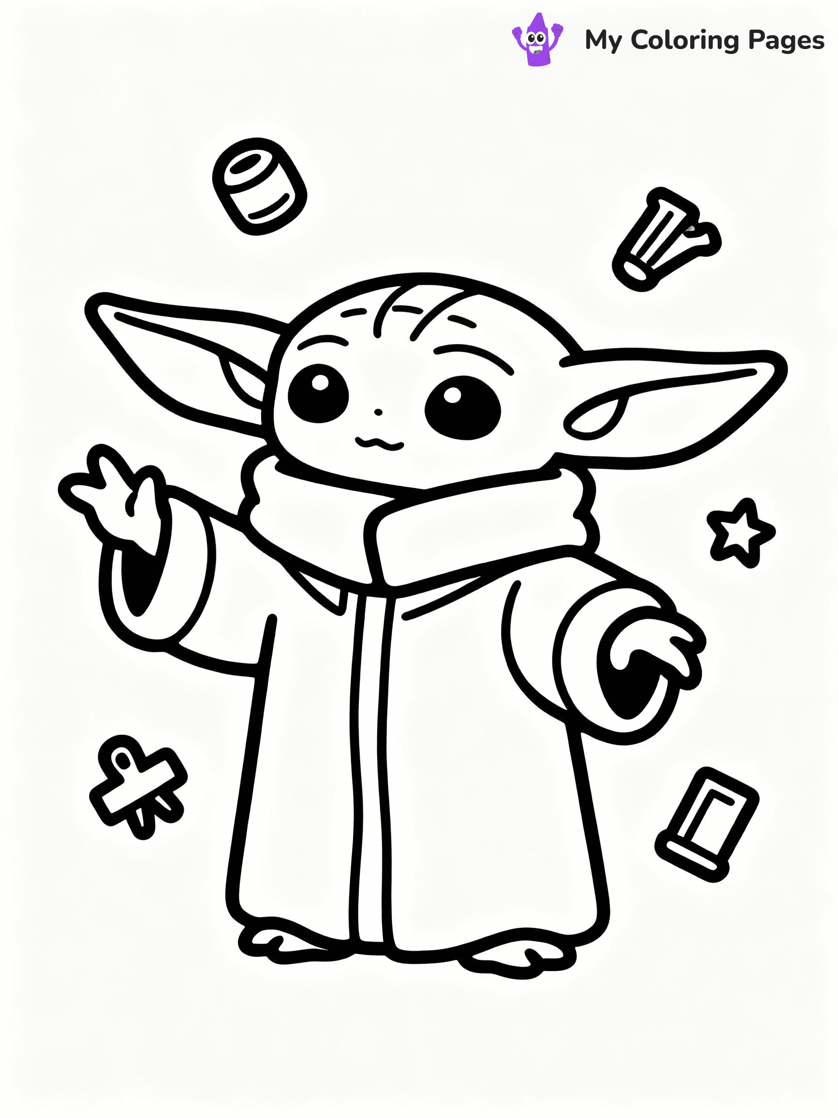 Baby Yoda Coloring Pages - 17