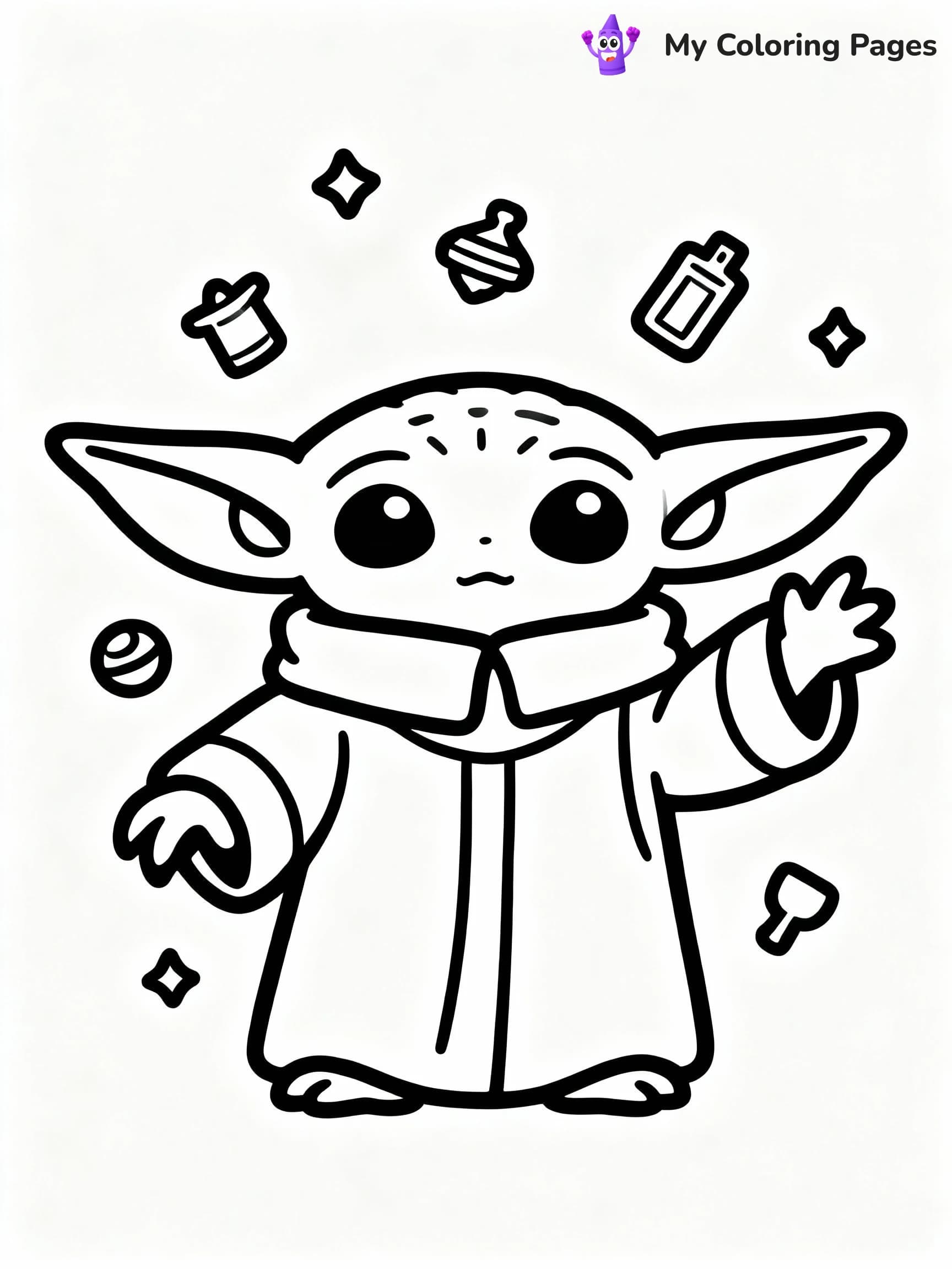 Baby Yoda Coloring Pages - 15