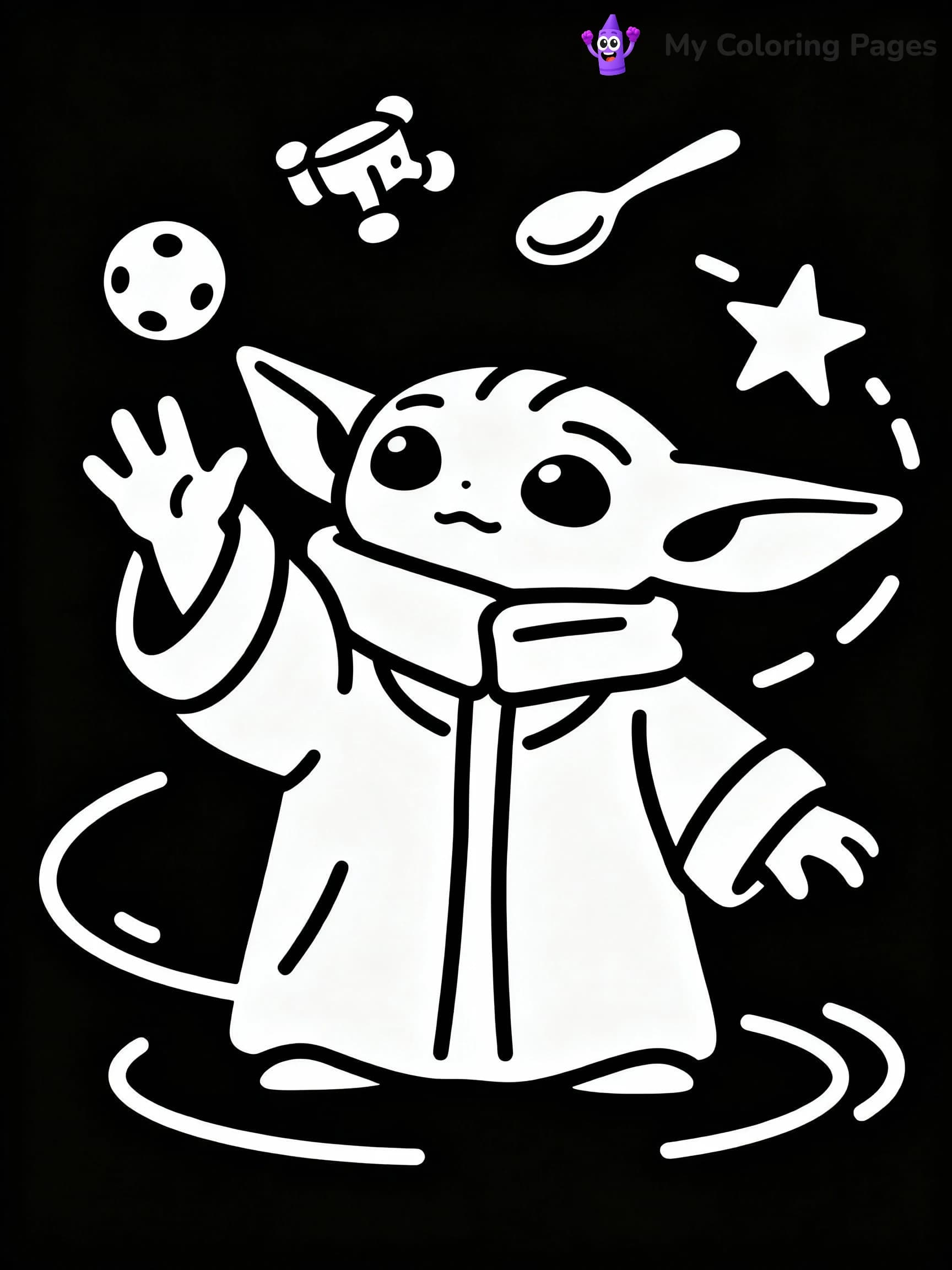 Baby Yoda Coloring Pages - 7
