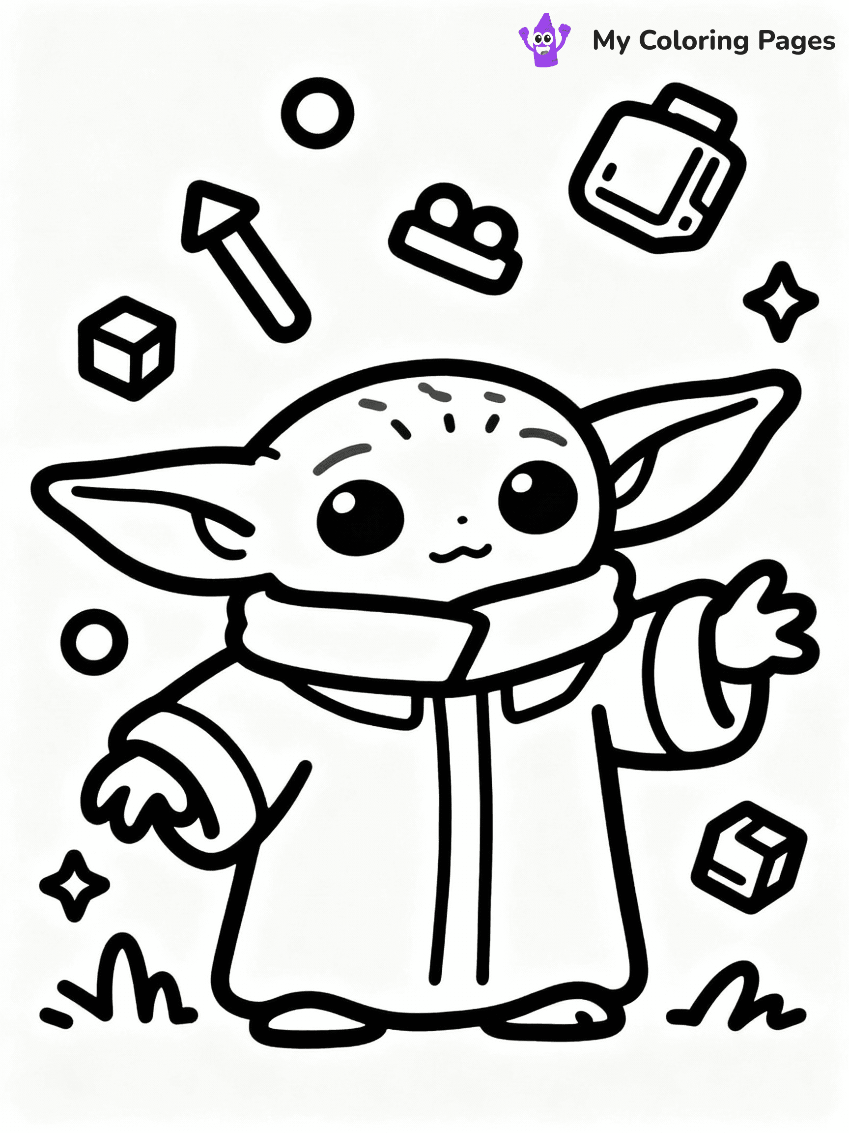 Baby Yoda Coloring Pages - 6