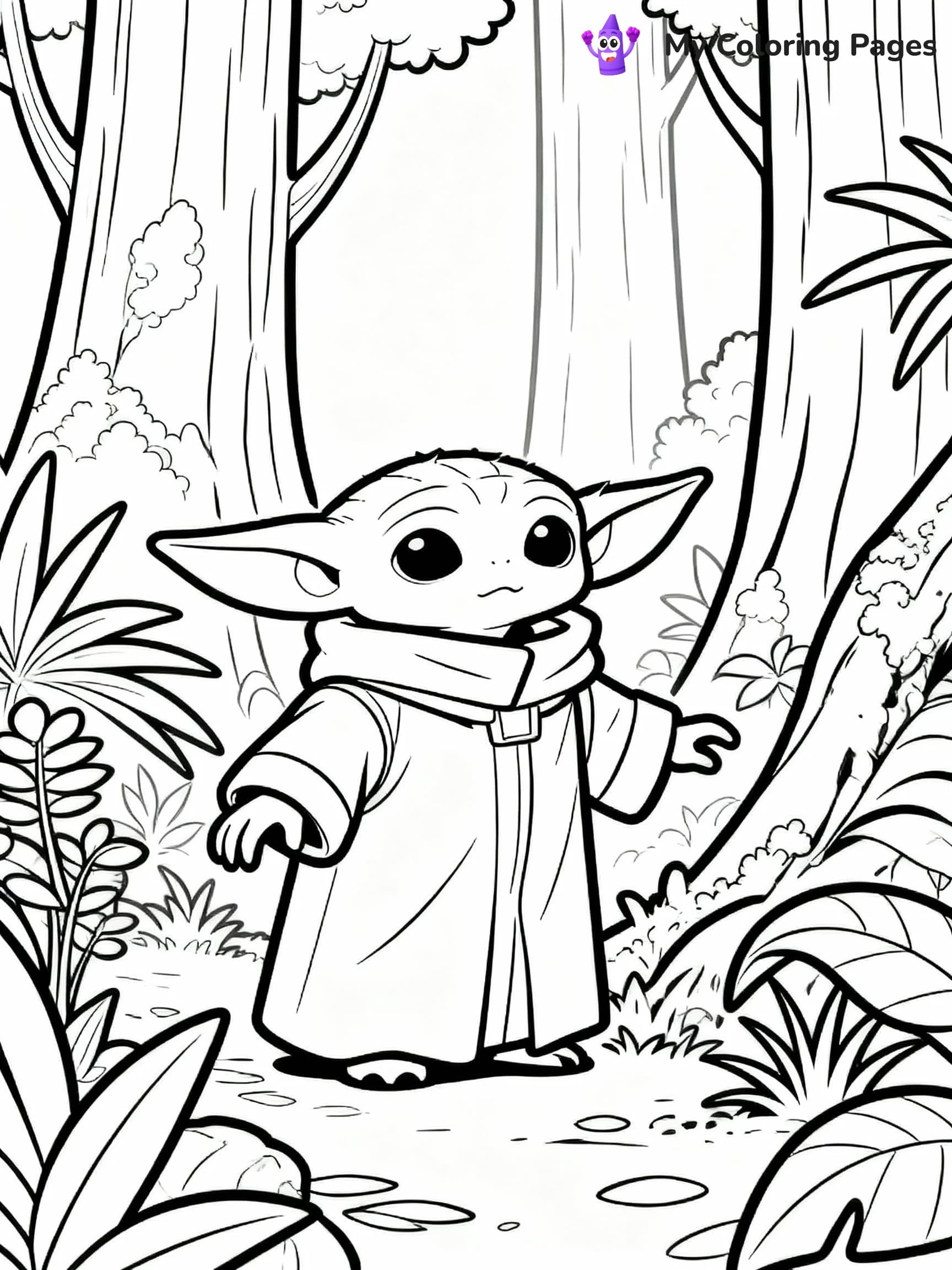 Baby Yoda Coloring Pages - 1