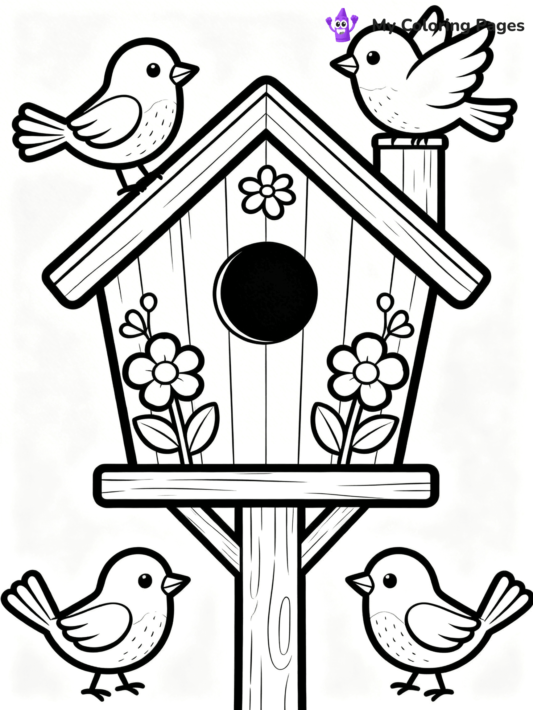 Bird House Coloring Pages - 28