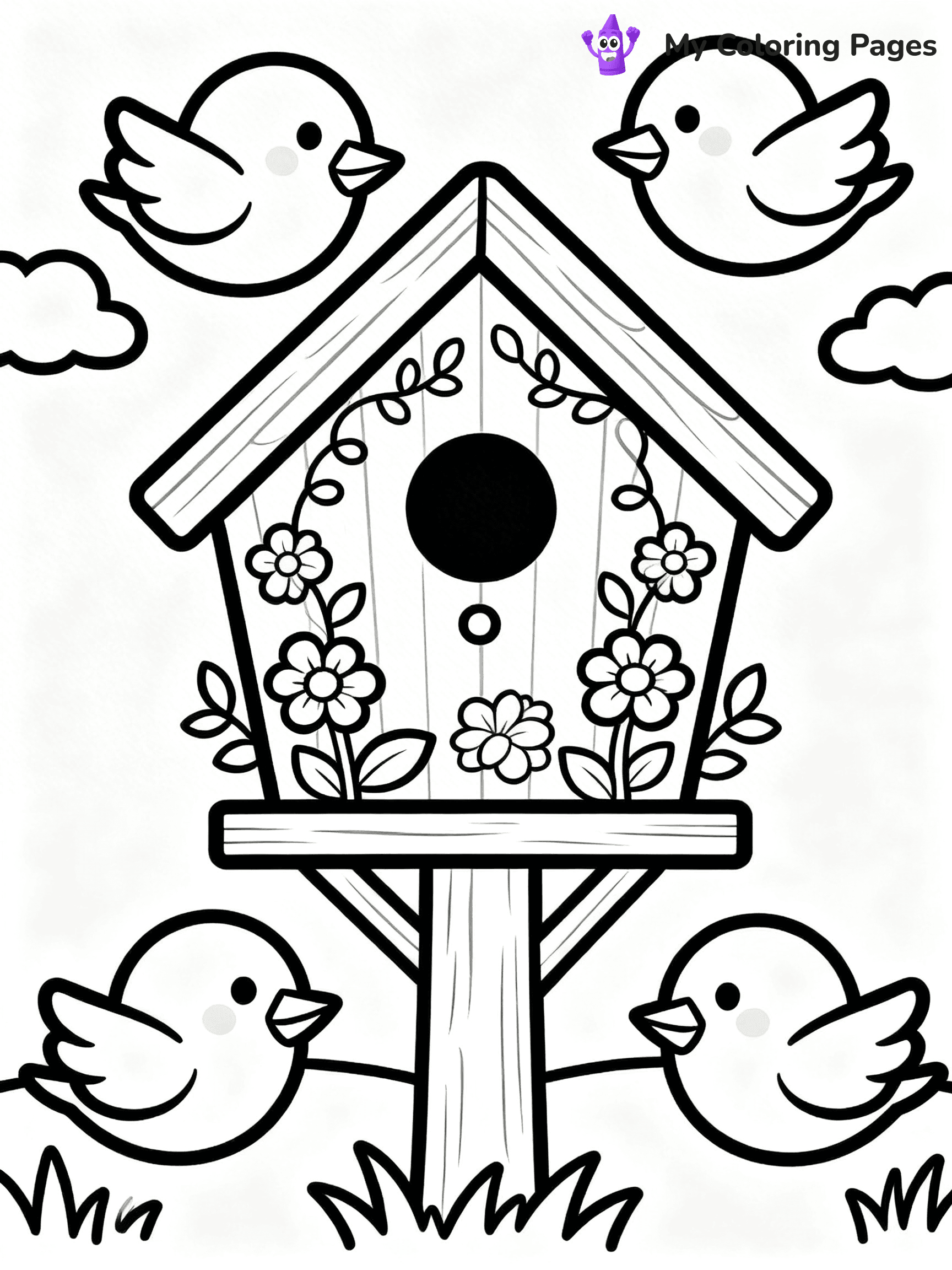 Bird House Coloring Pages - 27