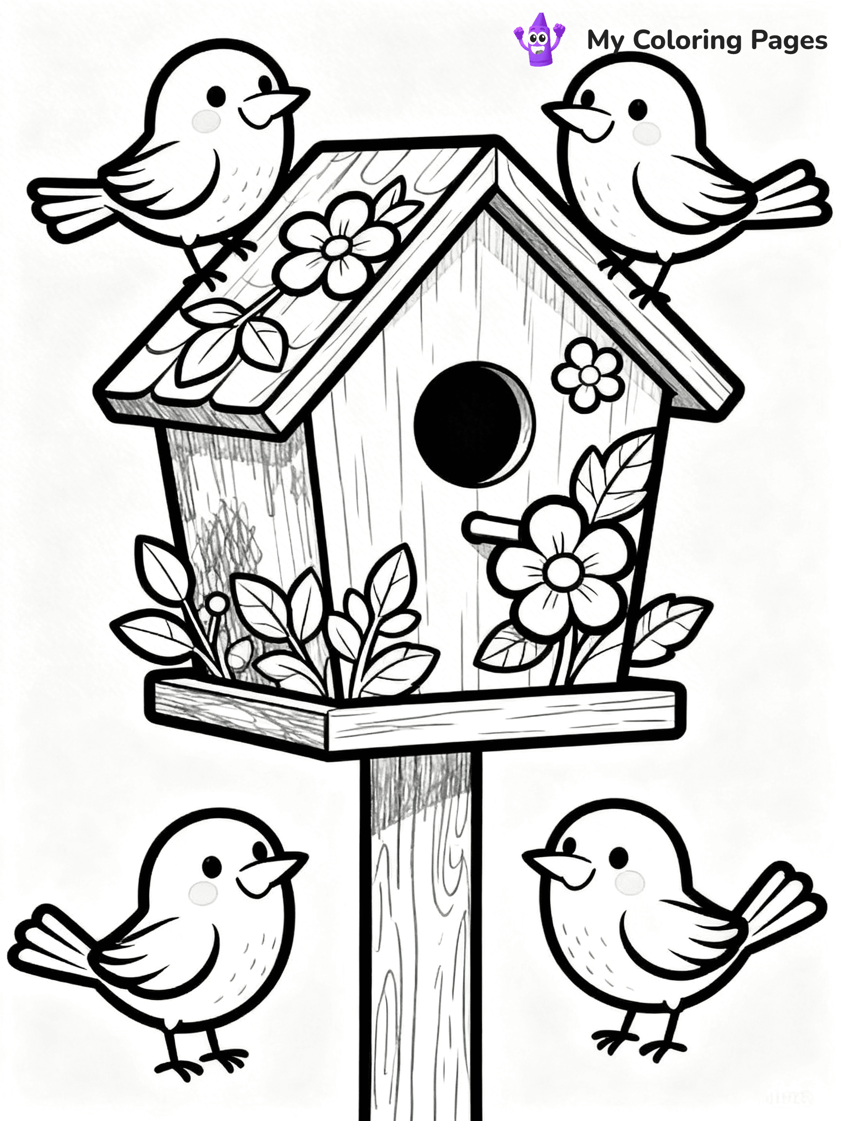 Bird House Coloring Pages - 26