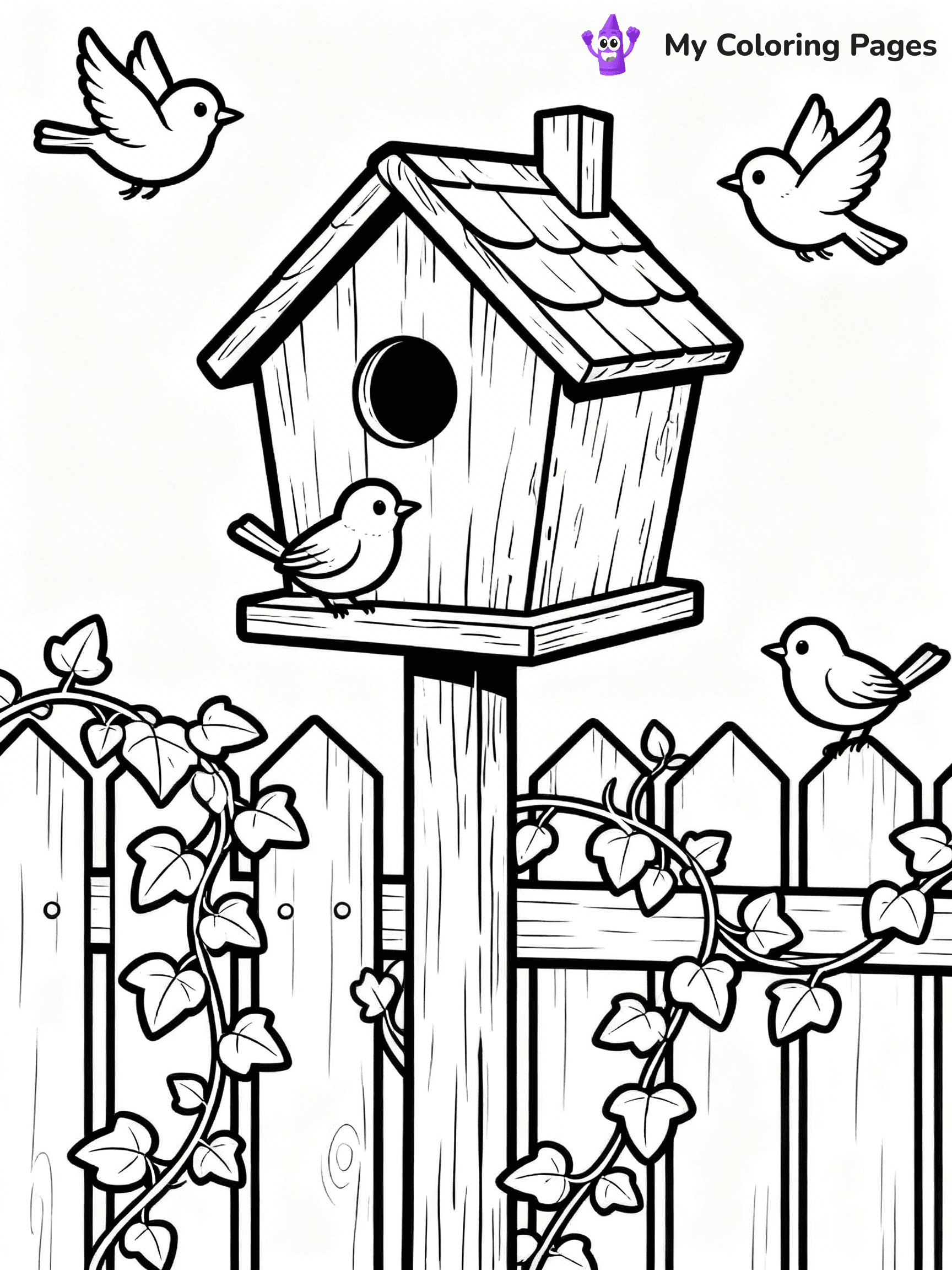 Bird House Coloring Pages - 20