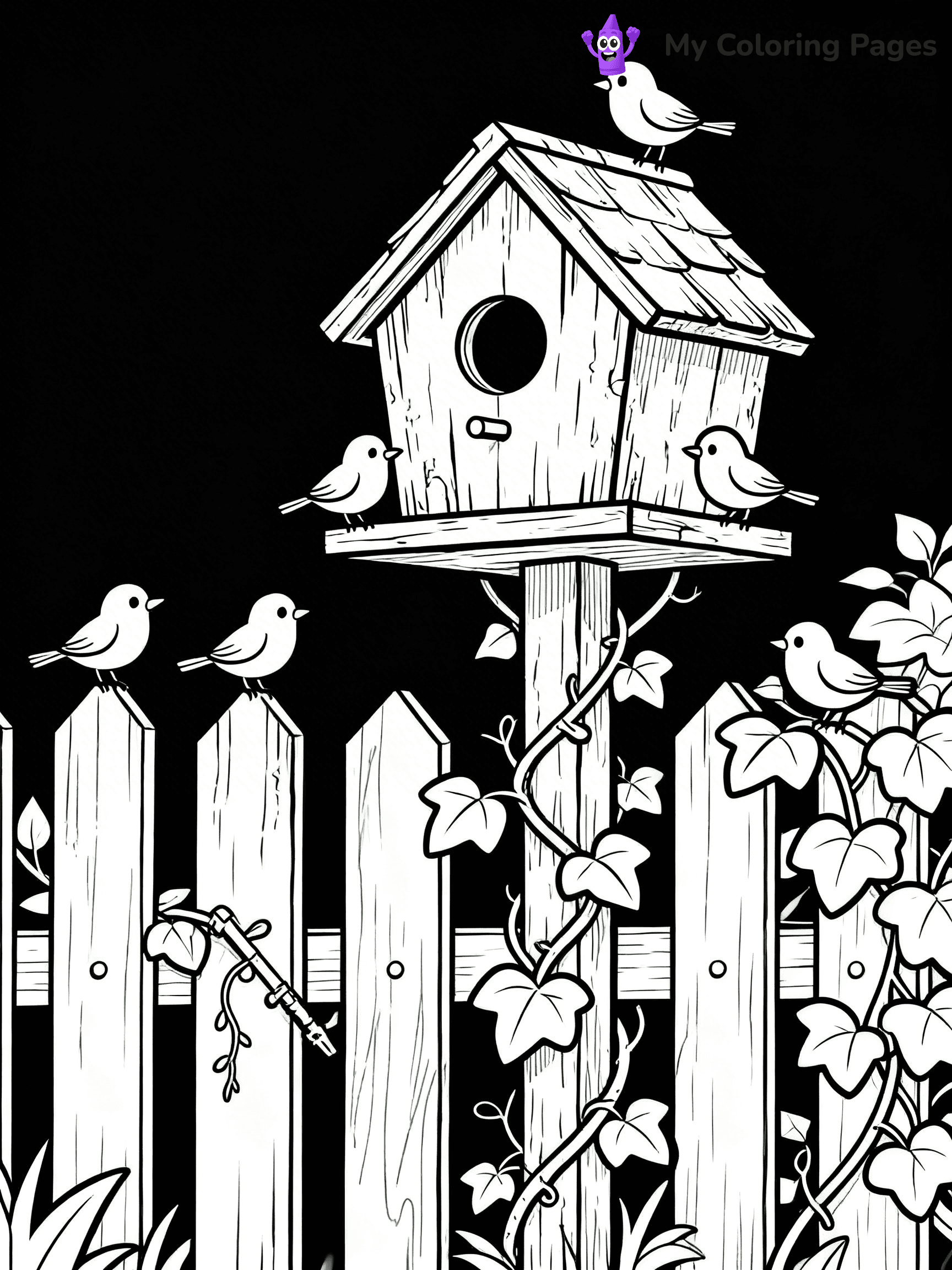 Bird House Coloring Pages - 18