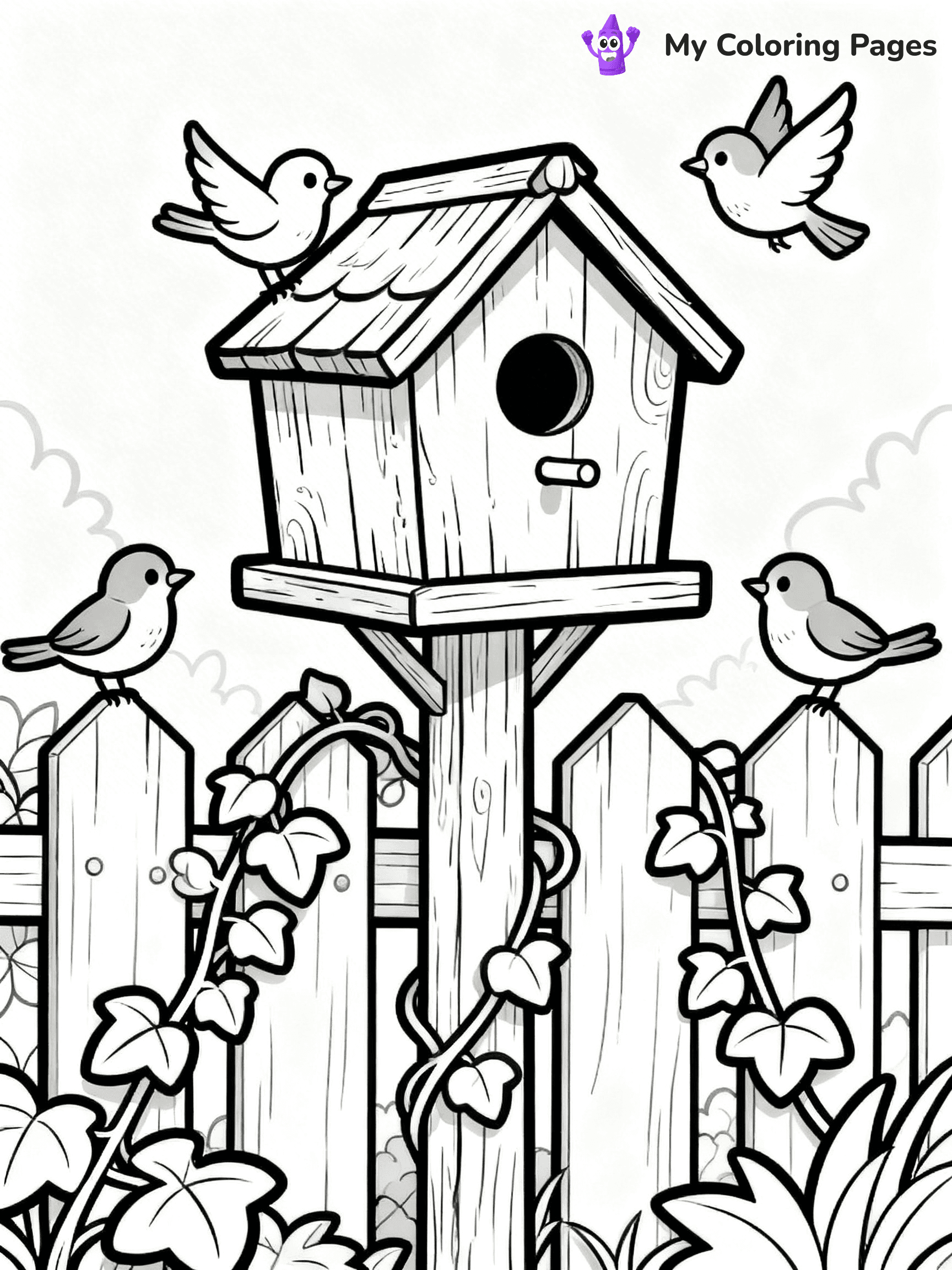 Bird House Coloring Pages - 17