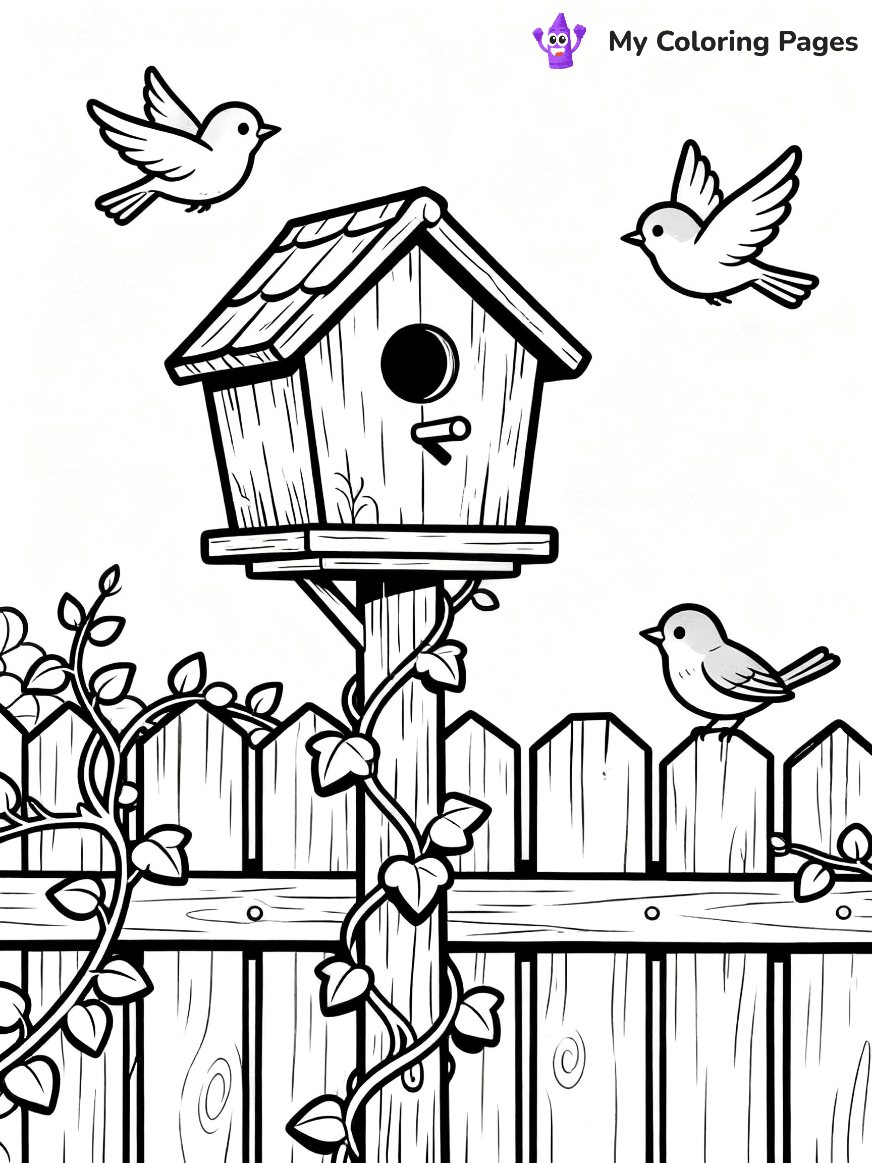 Bird House Coloring Pages - 16