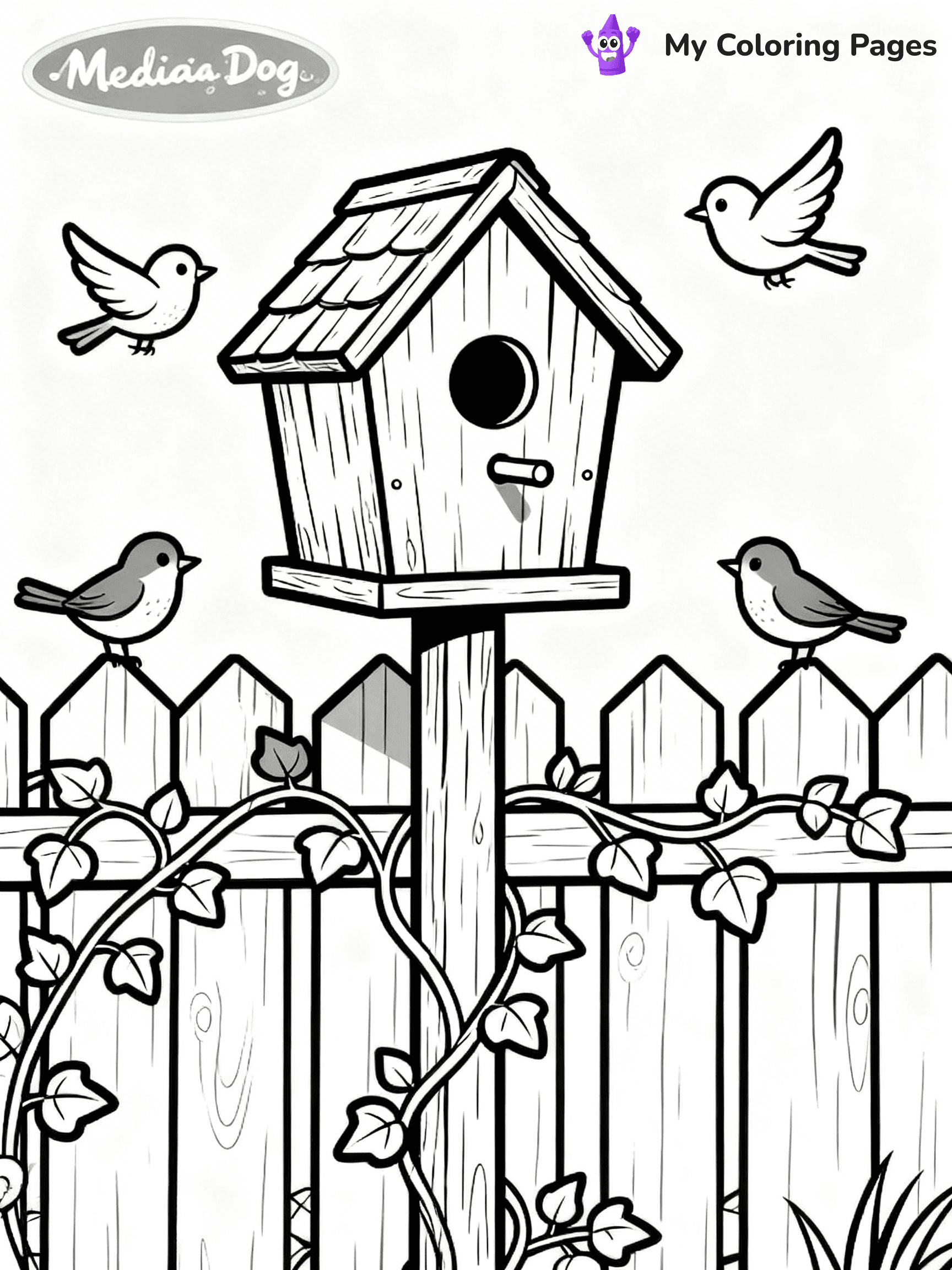 Bird House Coloring Pages - 15