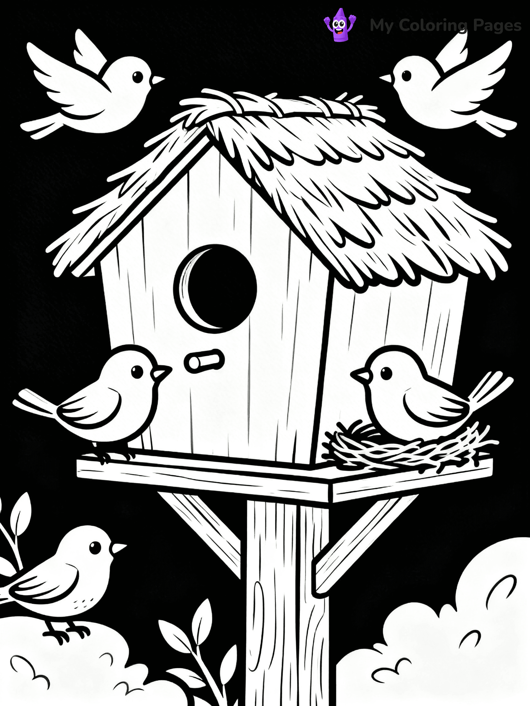 Bird House Coloring Pages - 8