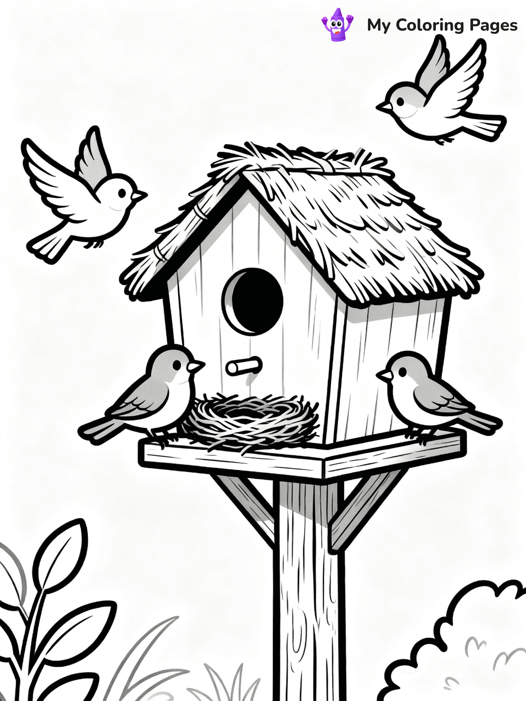 Bird House Coloring Pages - 5