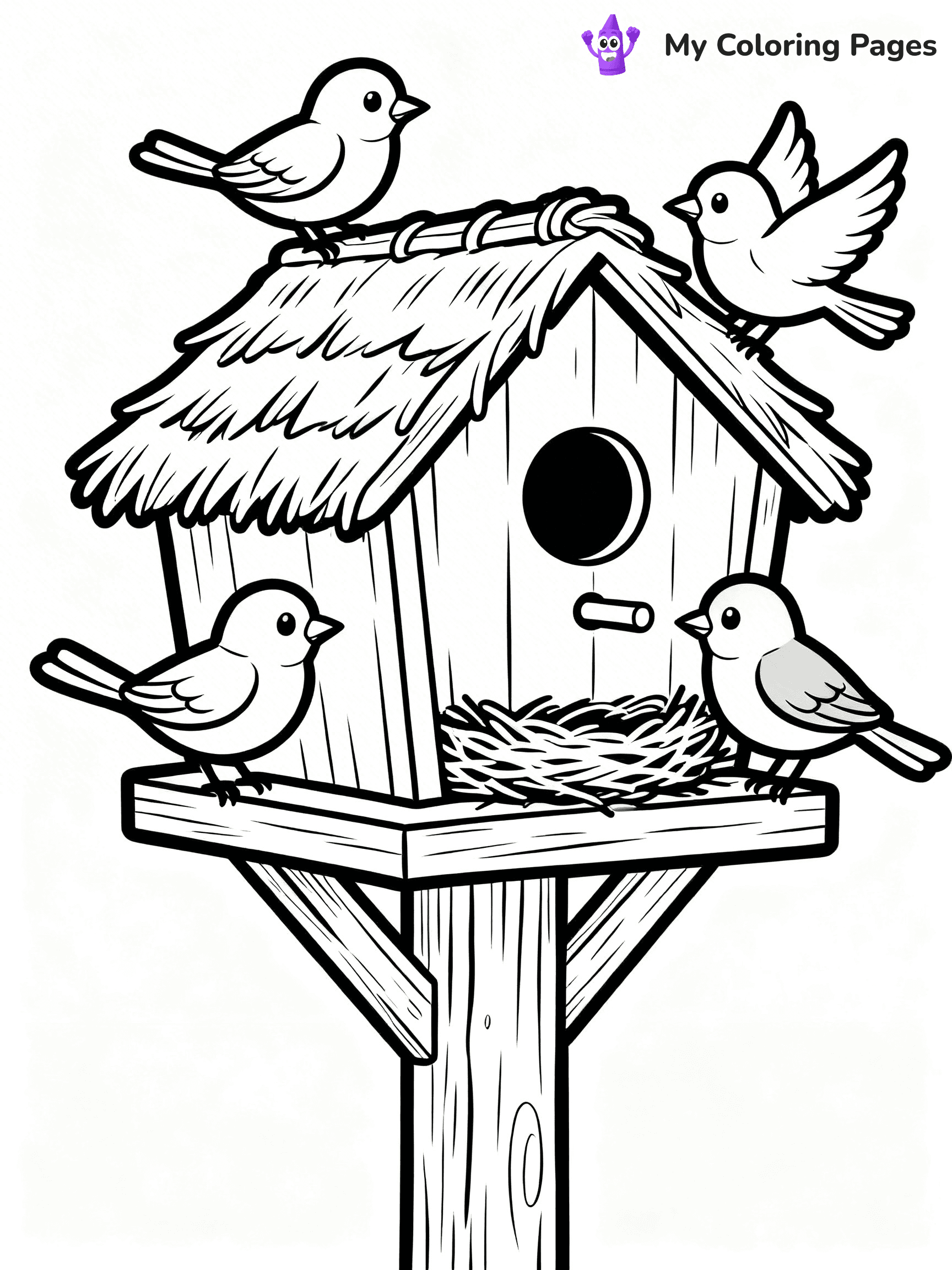 Bird House Coloring Pages - 4