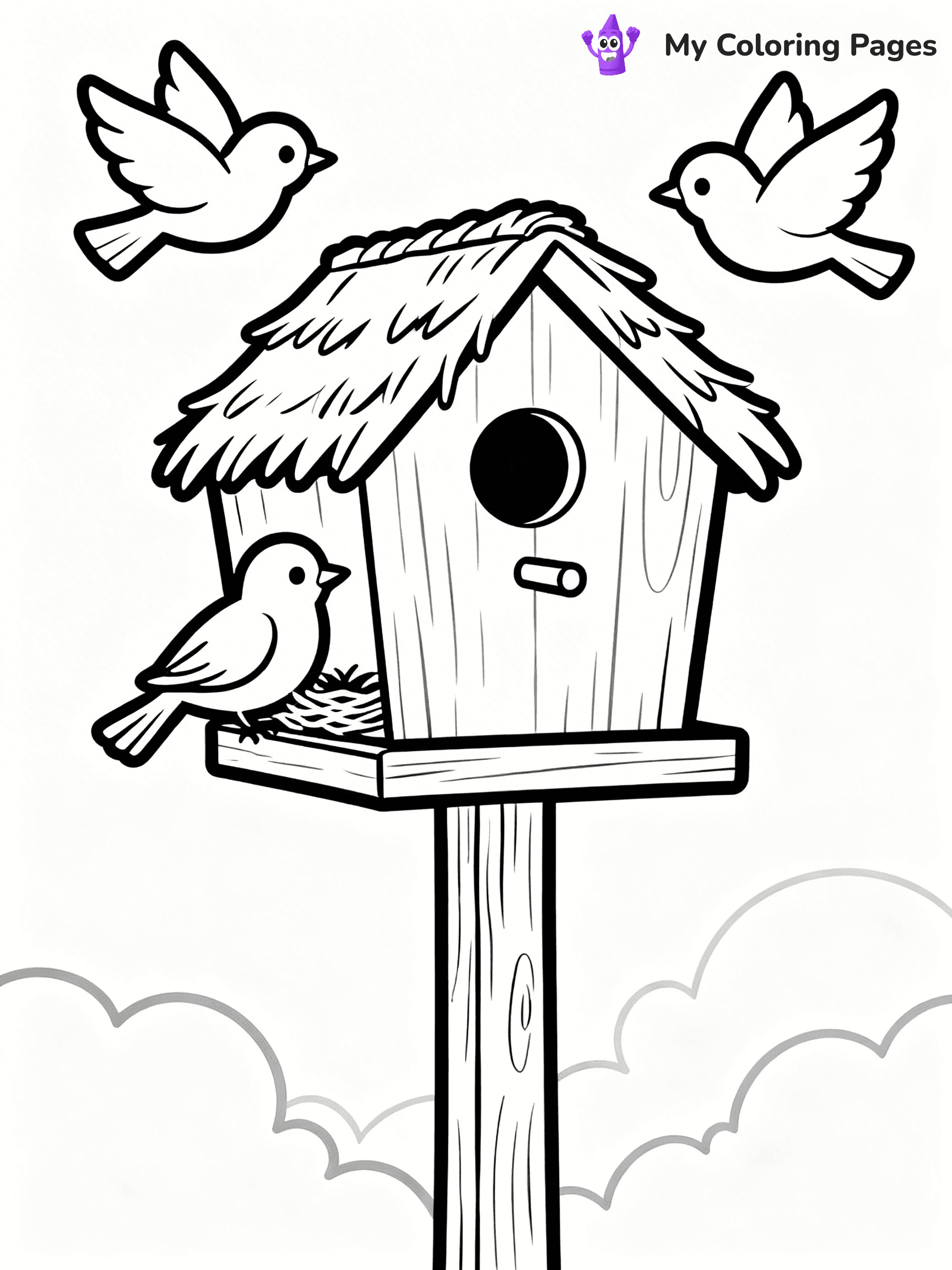 Bird House Coloring Pages - 3