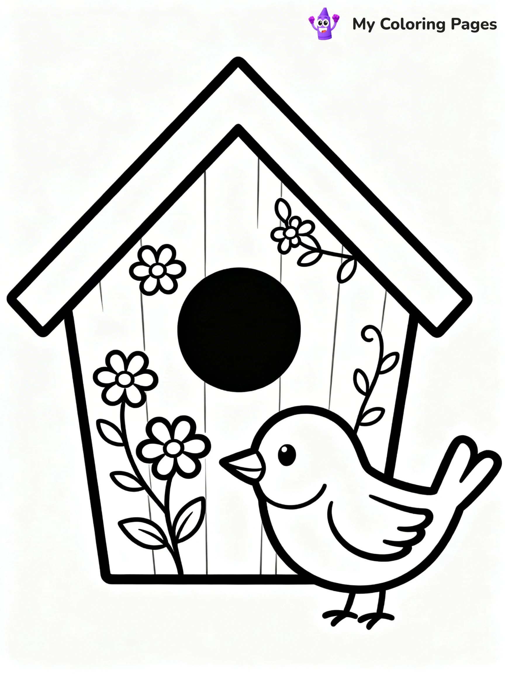 Bird House Coloring Pages - 2