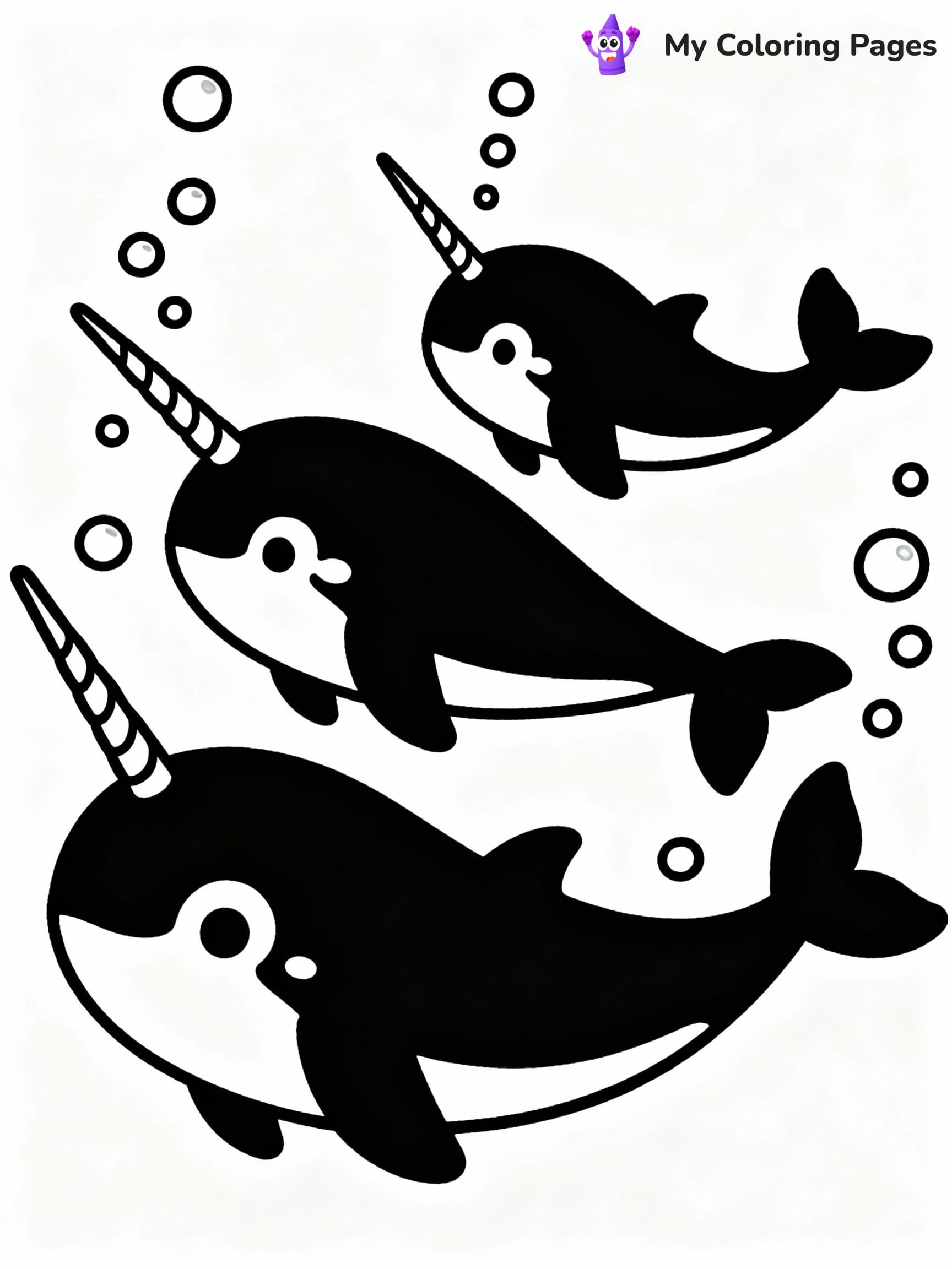 Narwhal Coloring Pages - 17
