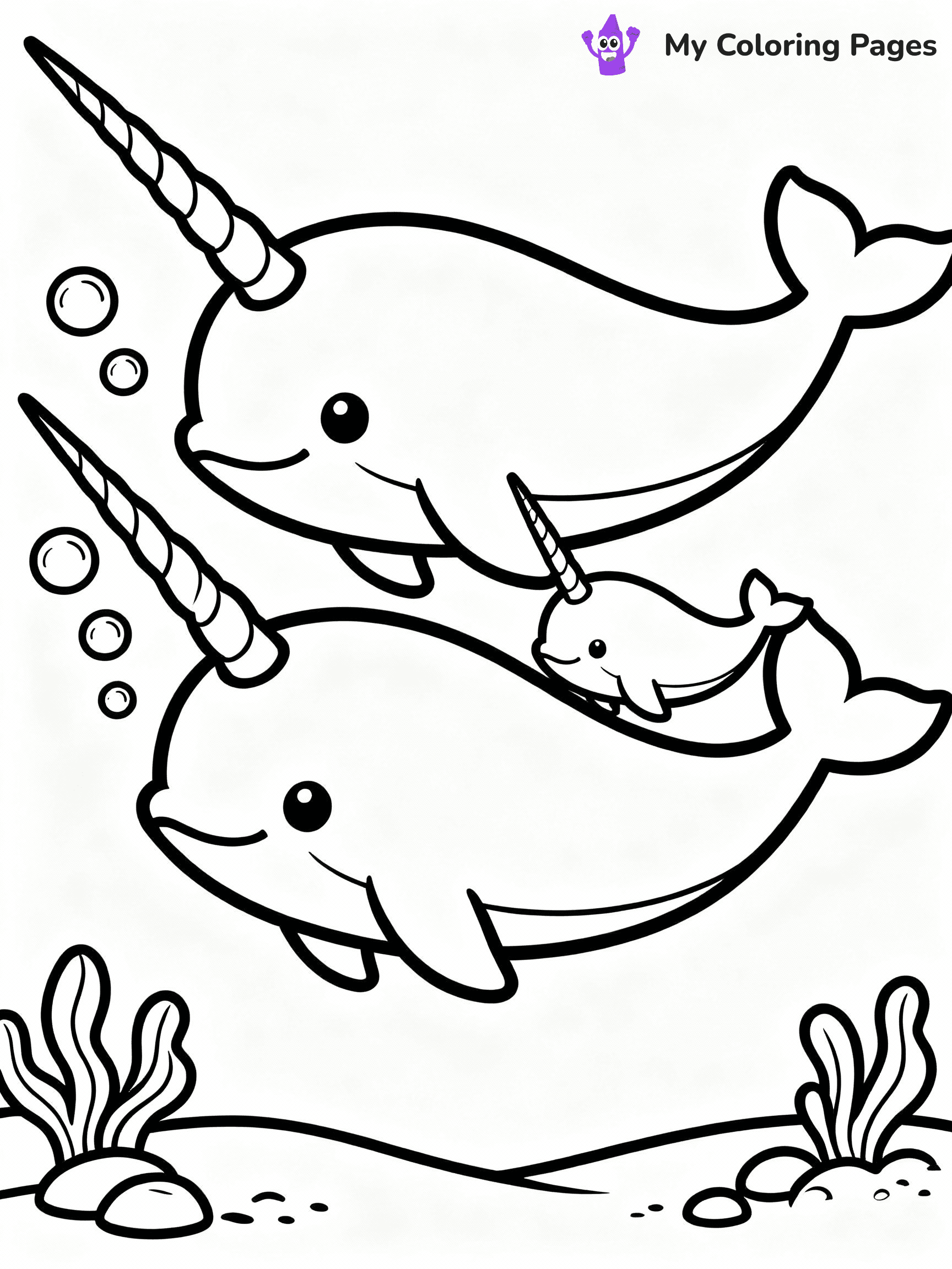 Narwhal Coloring Pages - 14