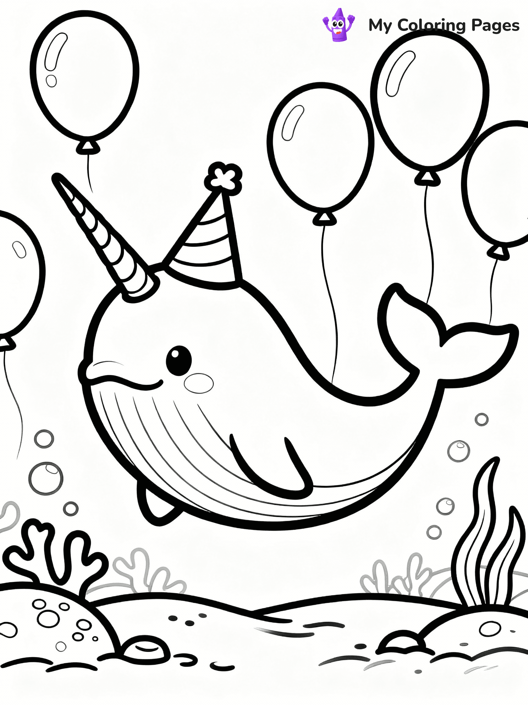 Narwhal Coloring Pages - 12
