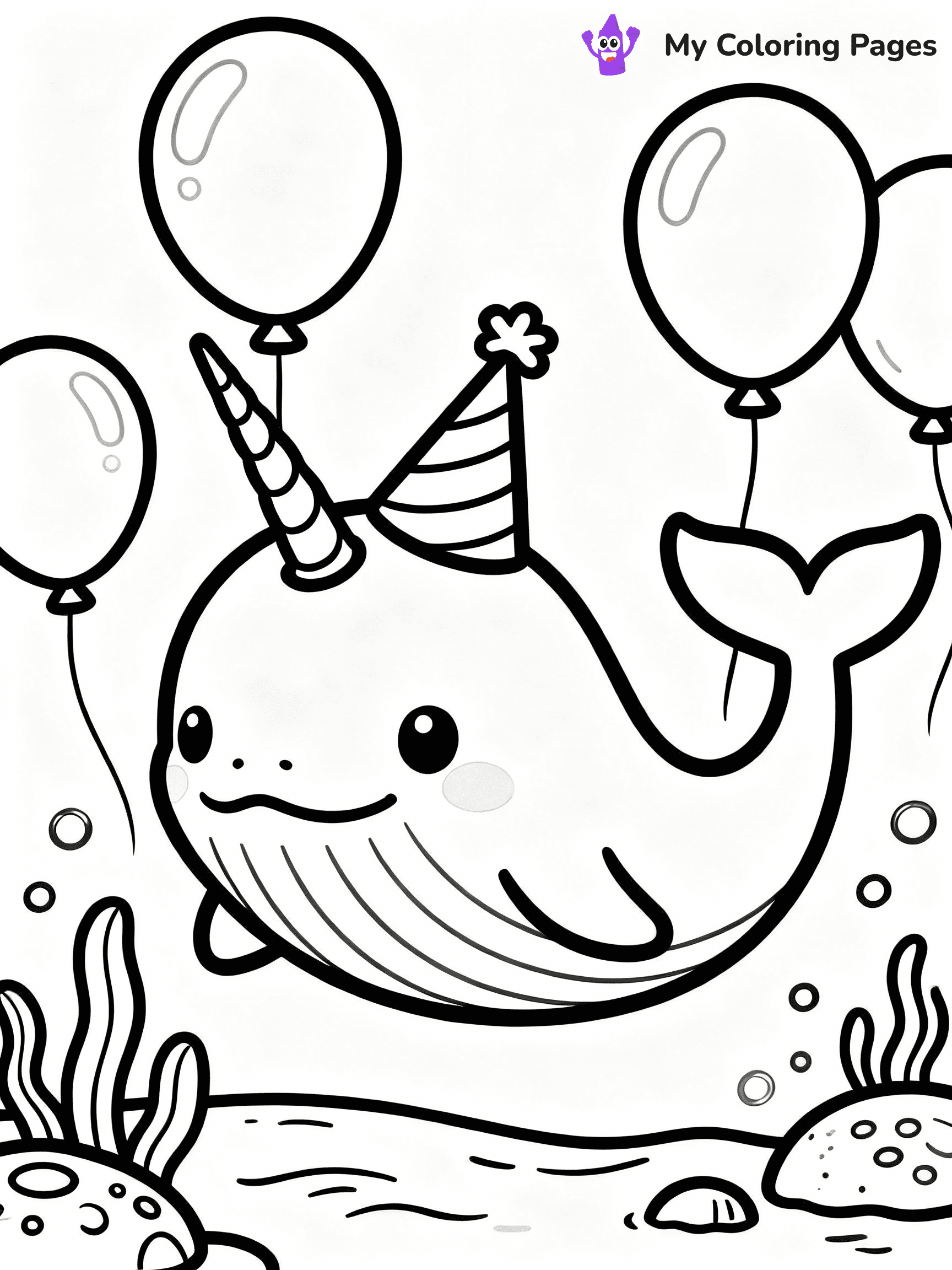 Narwhal Coloring Pages - 9