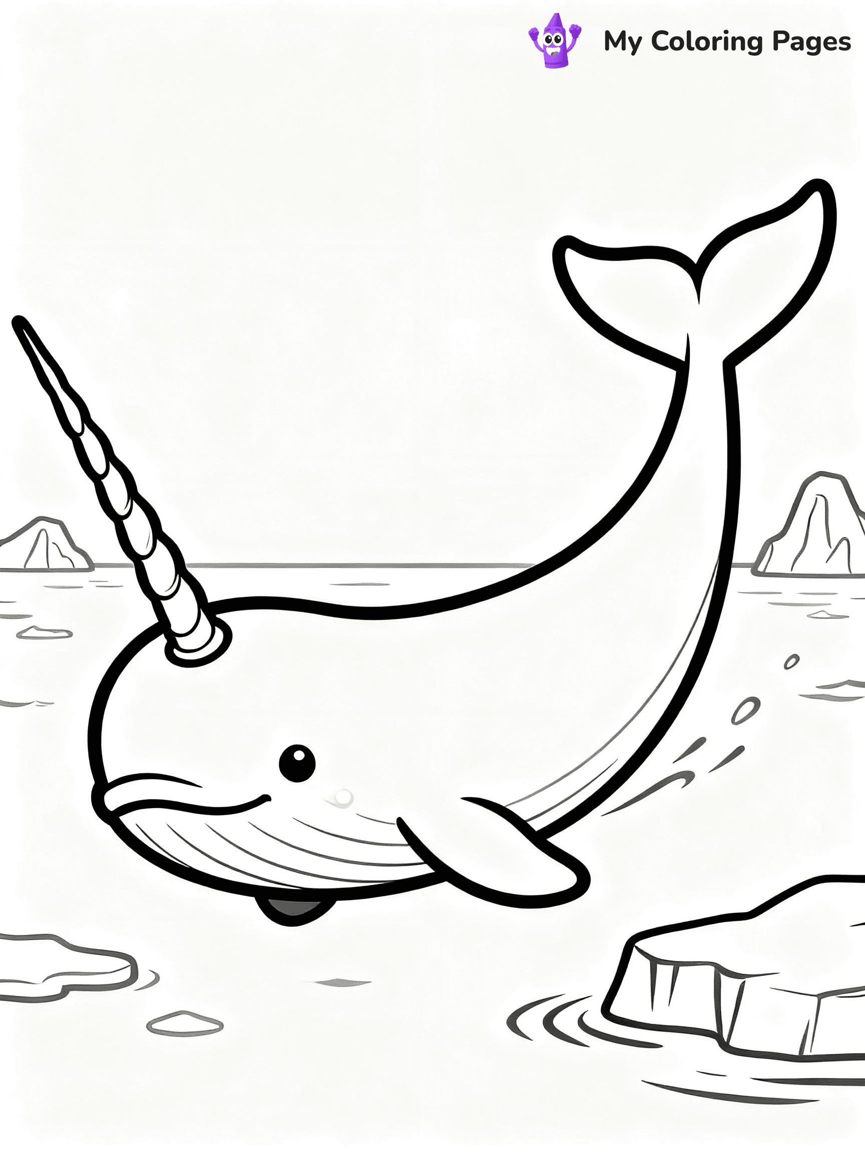 Narwhal Coloring Pages - 1