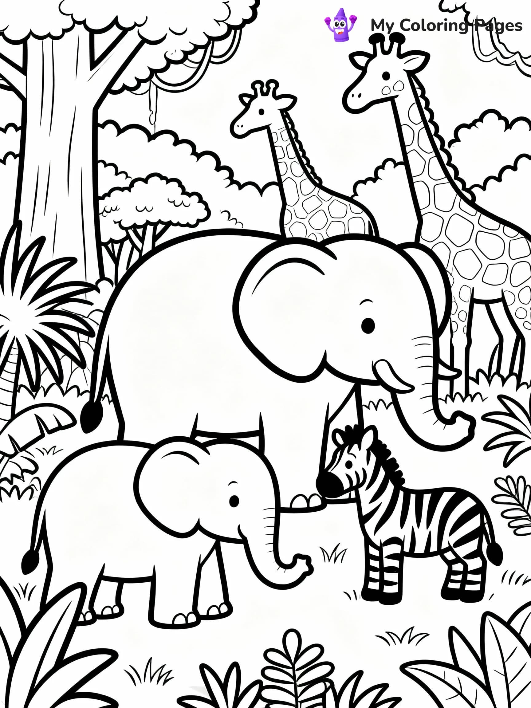 Jungle Coloring Pages - 1