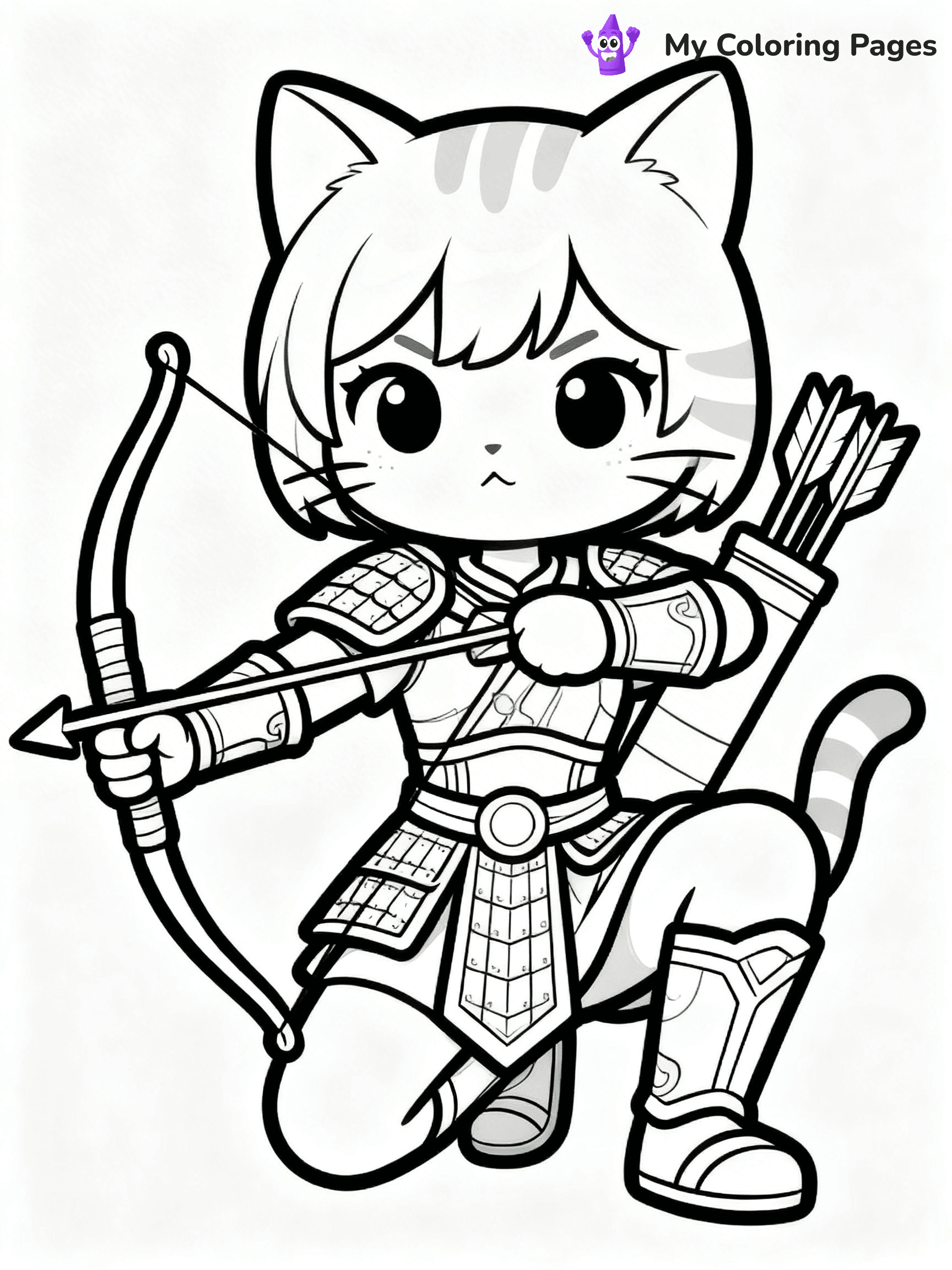 Anime Cat Girl Coloring Pages - 14