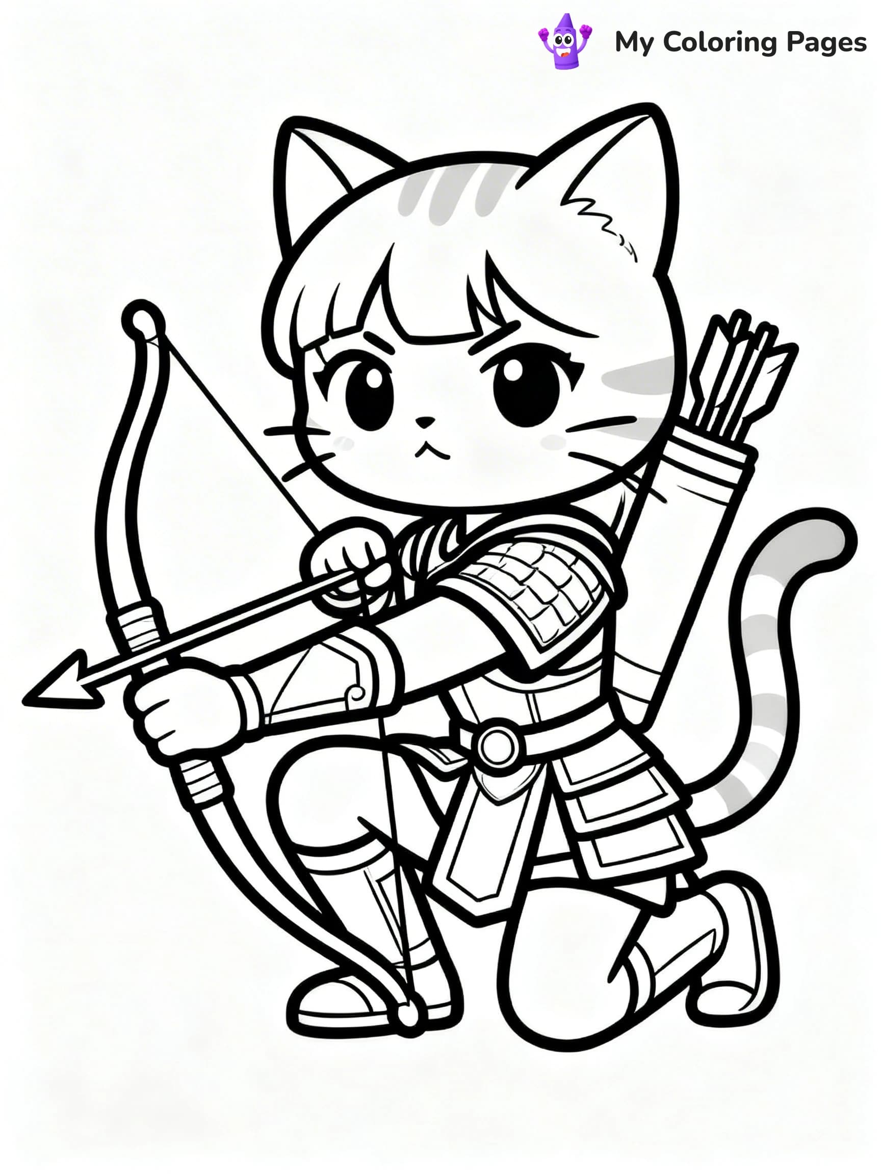 Anime Cat Girl Coloring Pages - 13