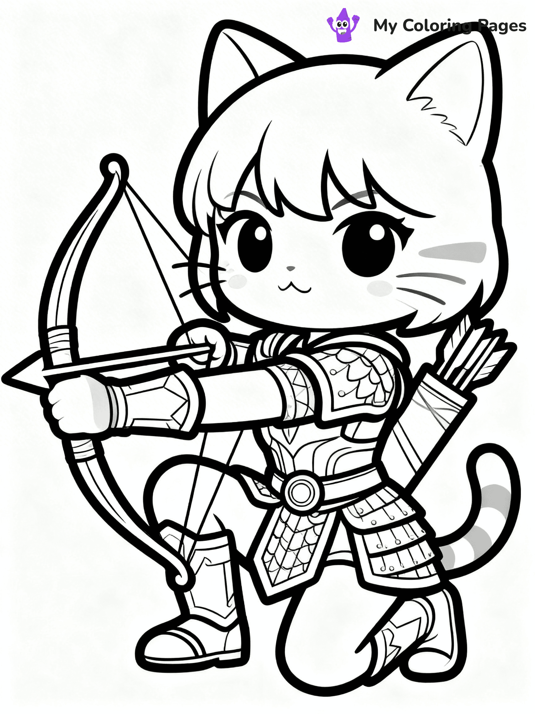 Anime Cat Girl Coloring Pages - 10
