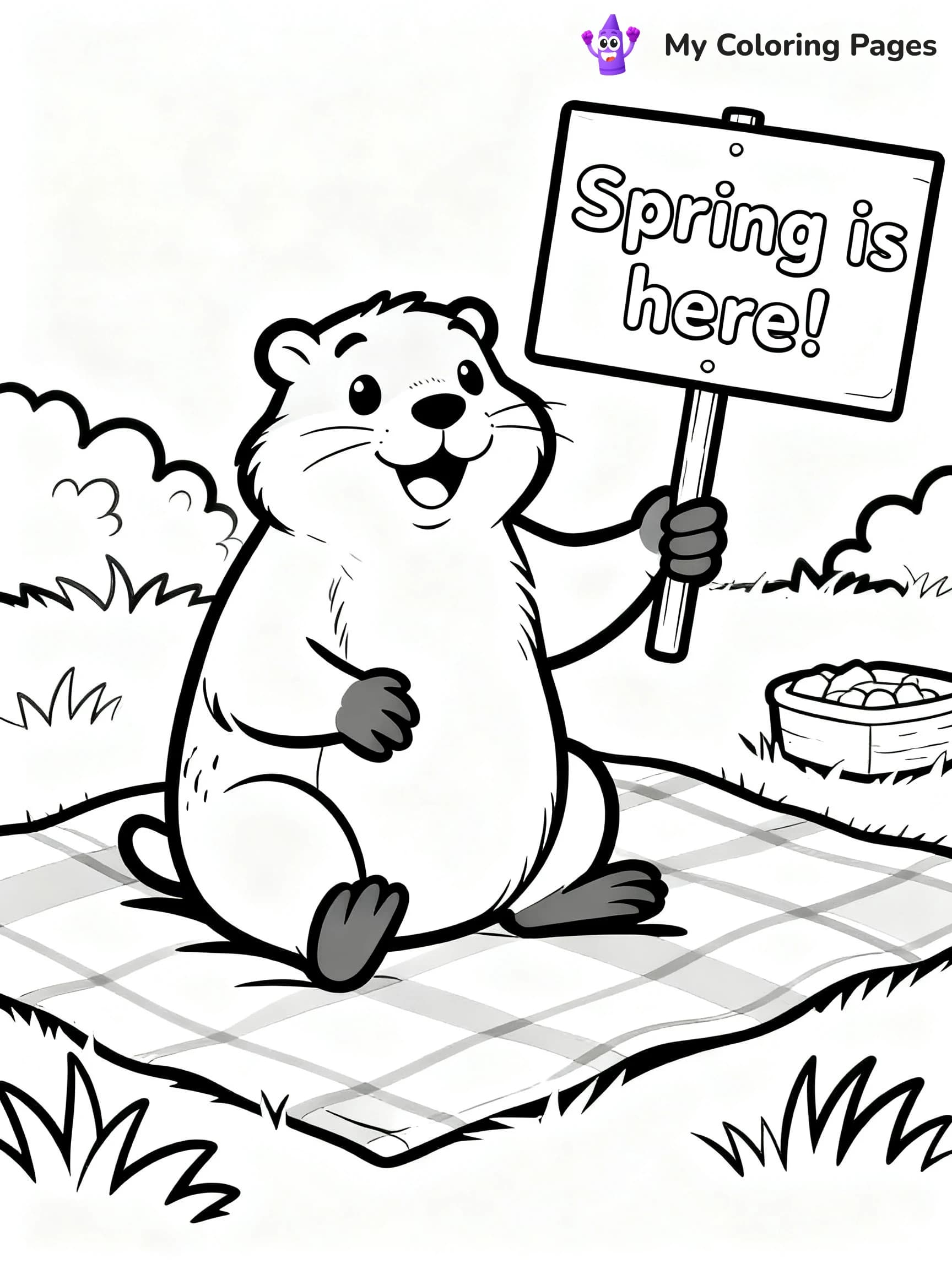 Groundhogs Day Coloring Pages - 12