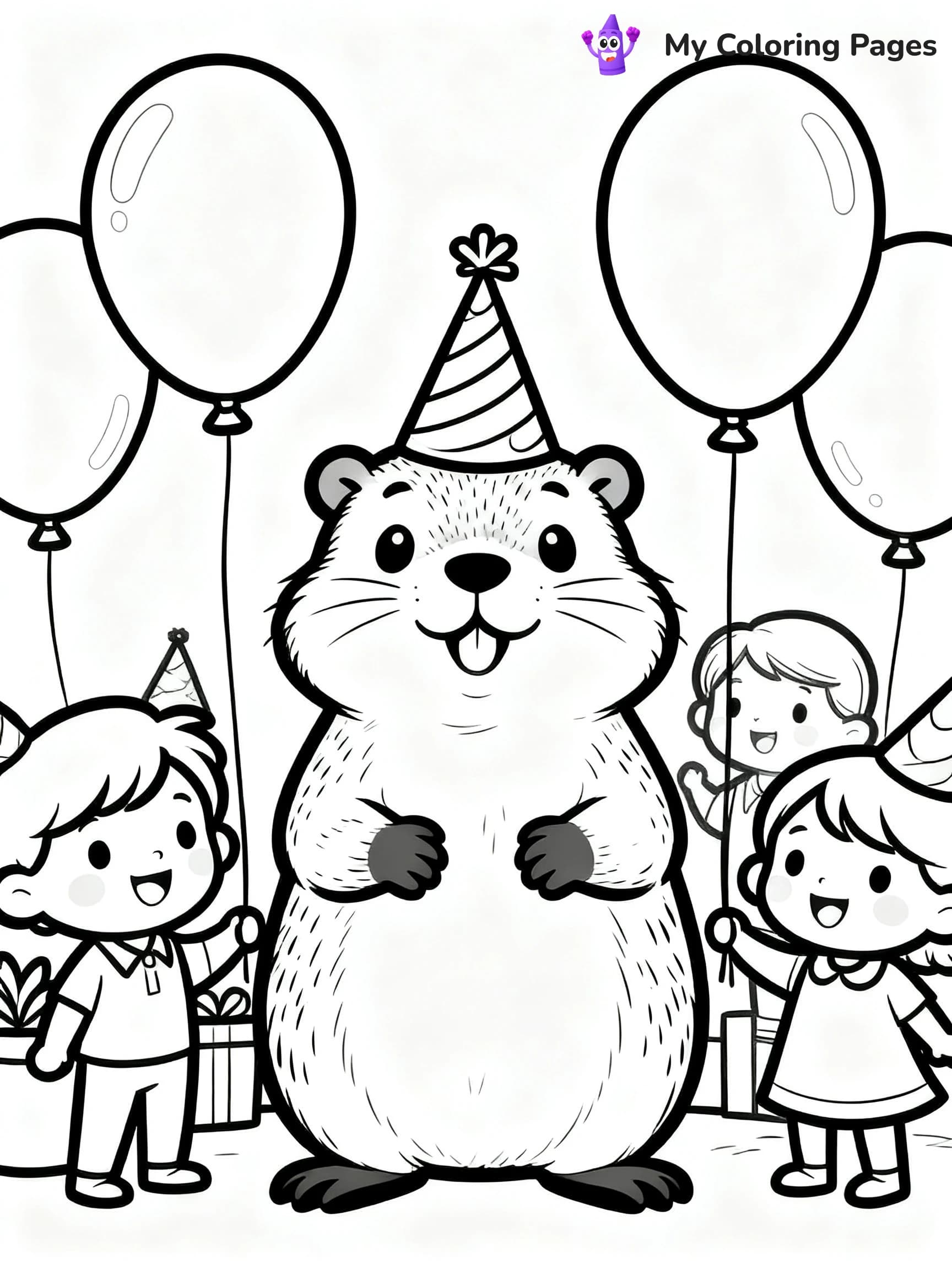 Groundhogs Day Coloring Pages - 1