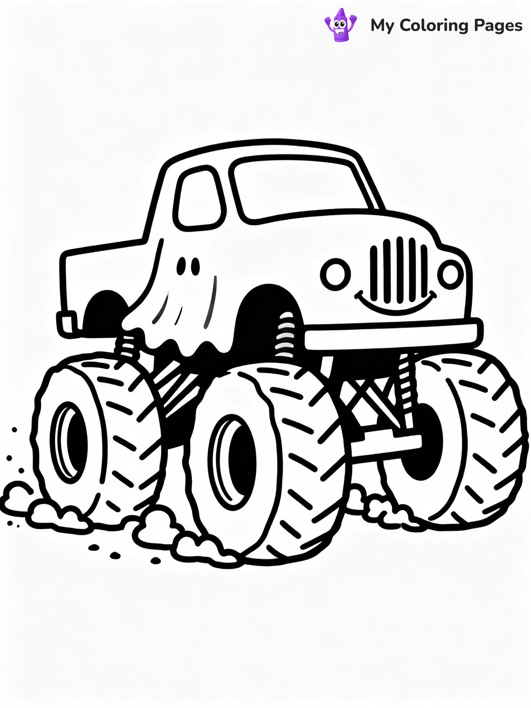 ⚠️ CRITICAL REQUIREMENT - ABSOLUTE BLACK AND WHITE ONLY ⚠️
This MUST be a BLACK AND WHITE line drawing ONLY. NO COLORS whatsoever.
- ONLY pure black lines (#000000) on pure white background (#FFFFFF)
- ABSOLUTELY NO colors, NO shading, NO gradients, NO grayscale
- If there are ANY colors in the output, the image is REJECTED
- This is a COLORING PAGE - meant to be COLORED IN by children
- The output must be UNCOLORED line art ready for coloring
⚠️ SUBJECT TO DRAW: Grave Digger from Monster Trucks, ghostly design, tires kicking up dirt.
(REMEMBER: Output must be BLACK AND WHITE line art only, NOT colored!)
# COLORING PAGE: BLACK OUTLINES ONLY - WHITE BACKGROUND MANDATORY
Create a **coloring book page** using EXACTLY two values: black lines, white space.
## NON-NEGOTIABLE BINARY RULES
- **ONLY #000000 (black) and #FFFFFF (white)** - NO other values exist
- **EVERY PIXEL = BLACK OR WHITE** - no gray/shading/antialiasing
- **WHITE BACKGROUND MANDATORY** - entire canvas stays white
- **ALL SHAPES HOLLOW** - everything is empty outlines waiting to be colored
- **FORBIDDEN:** fills, shading, gradients, patterns, textures, colors
- **NO SOLID REGIONS** - if it's not a thin line, it's wrong
## Universal Line Standards
- Black outlines ONLY - thin, uniform weight
- Every shape completely empty inside
- Closed contours suitable for coloring
- Simple flat illustration - zero depth/3D/realism
- **Style:** Whimsical Doodle Art Alley - rounded, friendly outlines (unless specified)
## Everything = Outline Only
- Characters/animals: hollow shapes
- Objects/clothing: empty contours
- Backgrounds/scenery: line work only
- Natural elements: outlined forms
- Dark/night areas: don't exist (use outlined symbols)
- Textures/patterns: convert to simple lines
## The Test
Can a child color EVERY white space with crayons? If any area is pre-filled/shaded/gray, it FAILS. Every shape must be waiting to receive color.
**FINAL OUTPUT**: Binary coloring page. Black lines define shapes. White spaces ready for coloring. Nothing else exists. No exceptions. Print-ready.
⚠️ FINAL REMINDER: Draw the subject "Grave Digger from Monster Trucks, ghostly design, tires kicking up dirt." as BLACK AND WHITE line art. Zero colors in output.