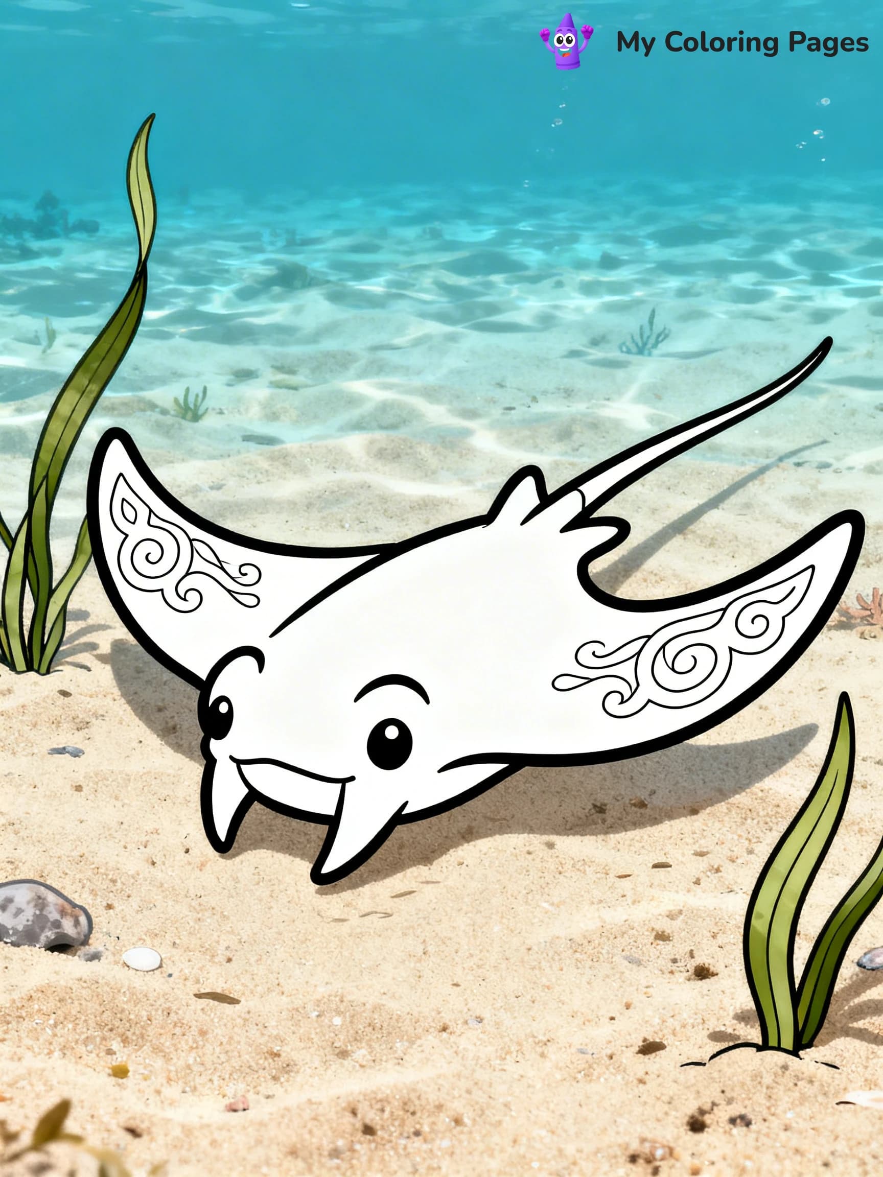 Manta Ray Coloring Pages - 20