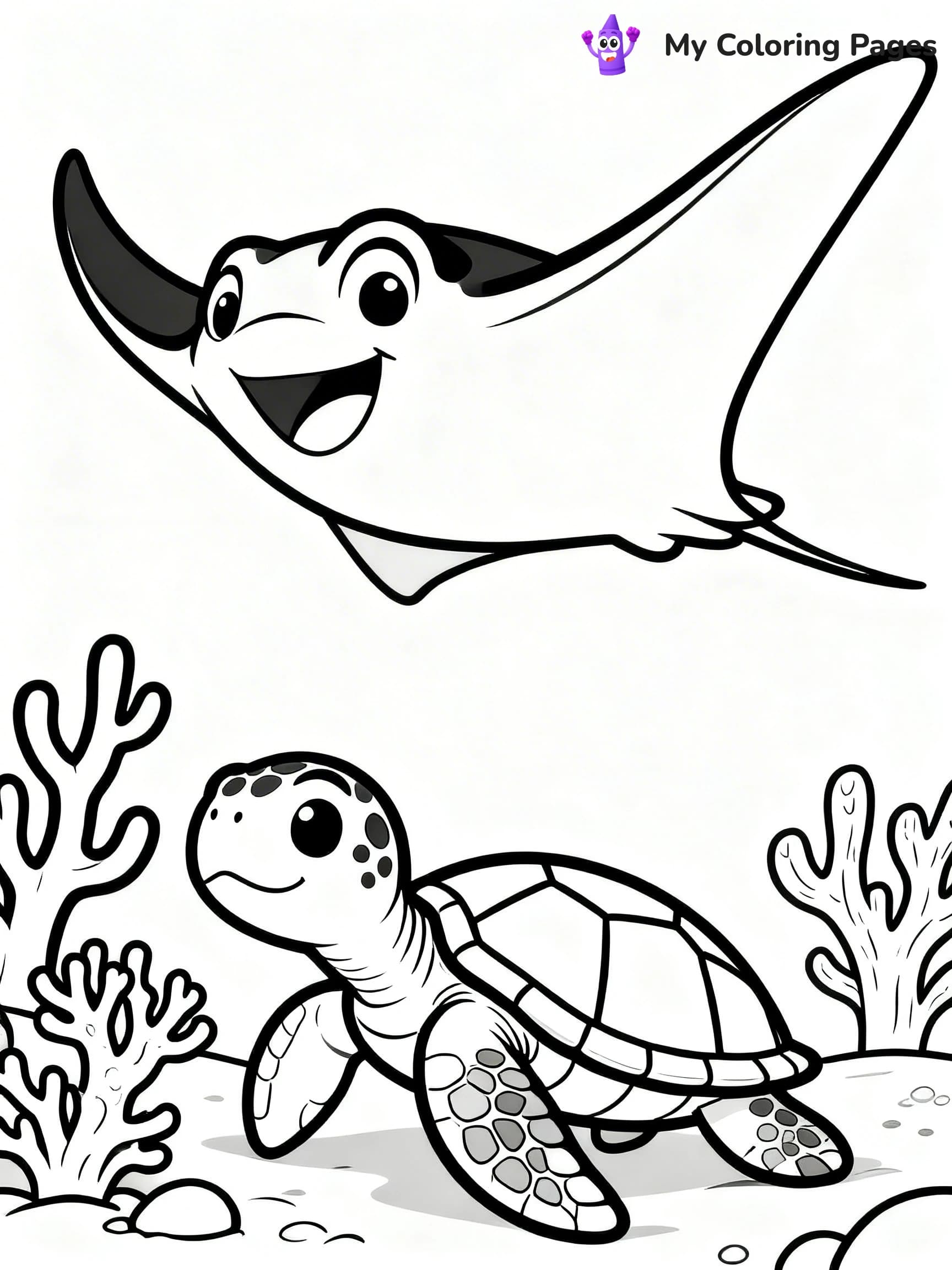 Manta Ray Coloring Pages - 13