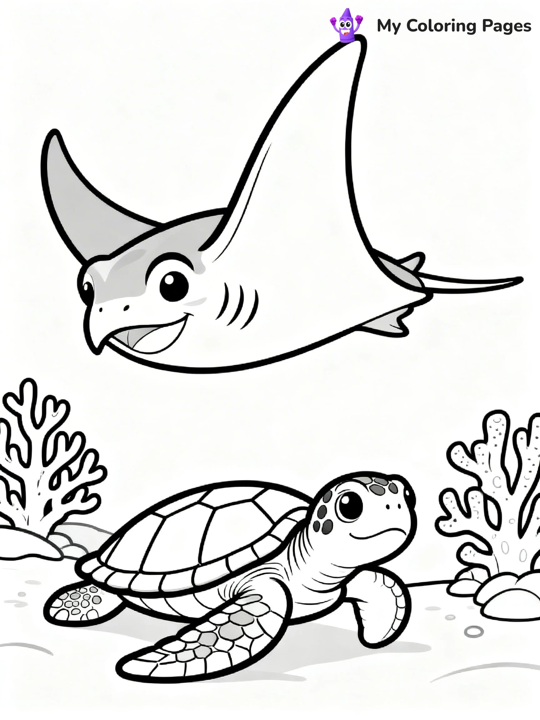 Manta Ray Coloring Pages - 12