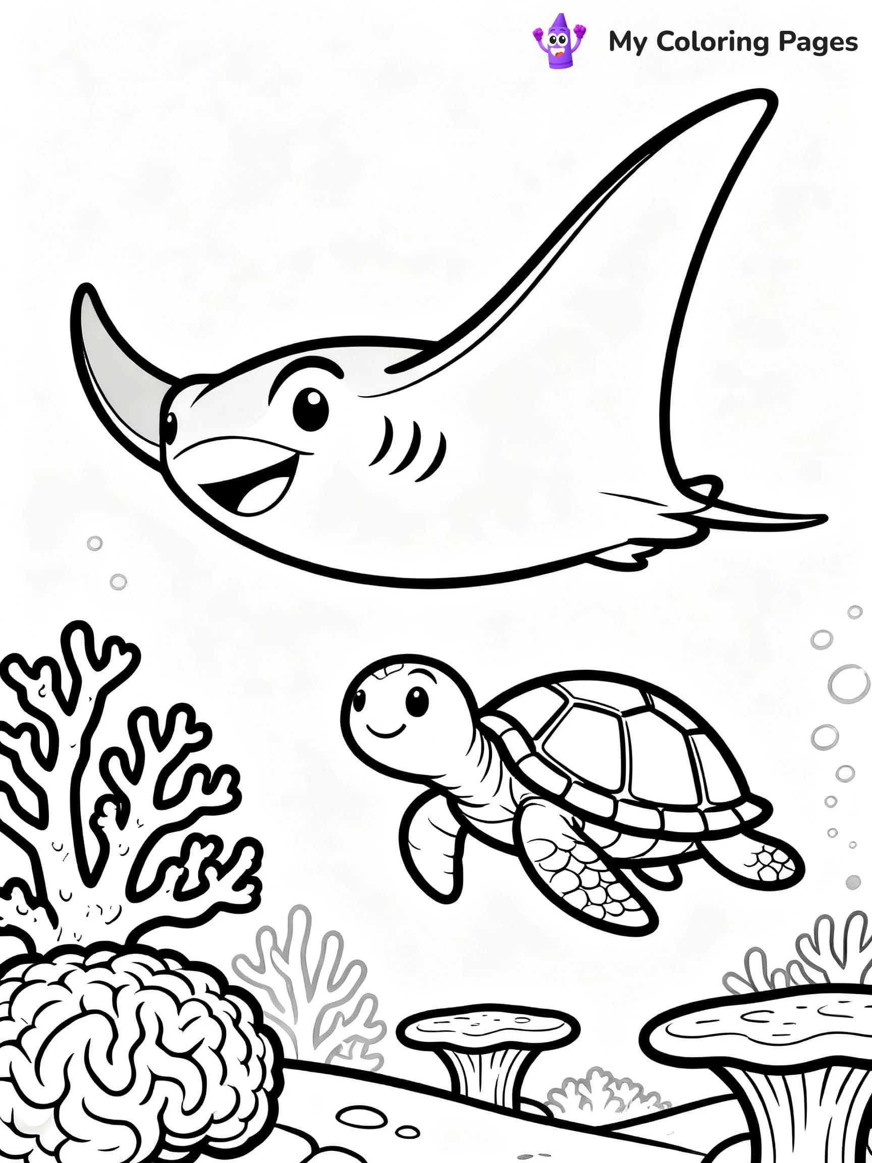 Manta Ray Coloring Pages - 11
