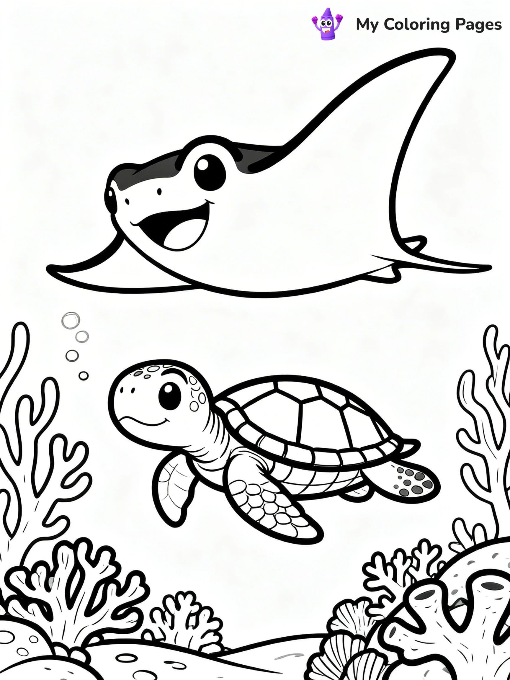 Manta Ray Coloring Pages - 10